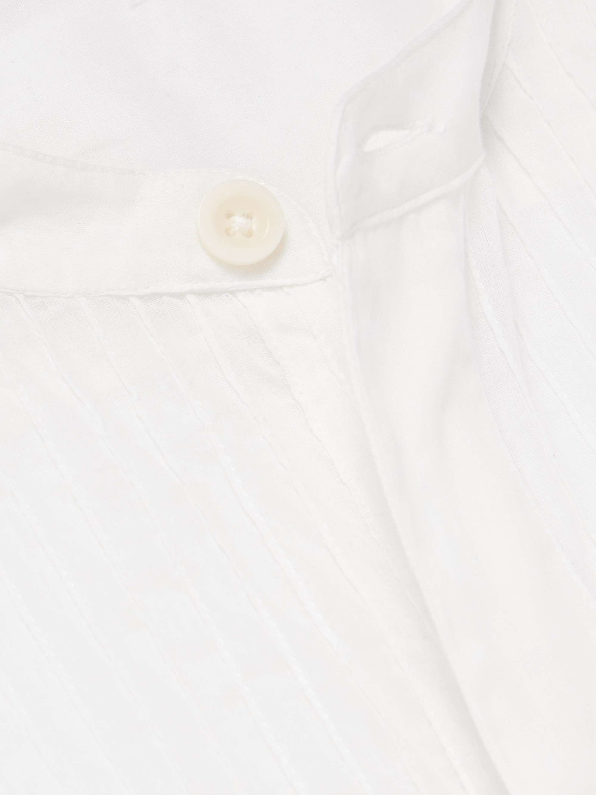 SMR DAYS Cavalet Grandad-Collar Bib-Front Cotton-Voile Shirt