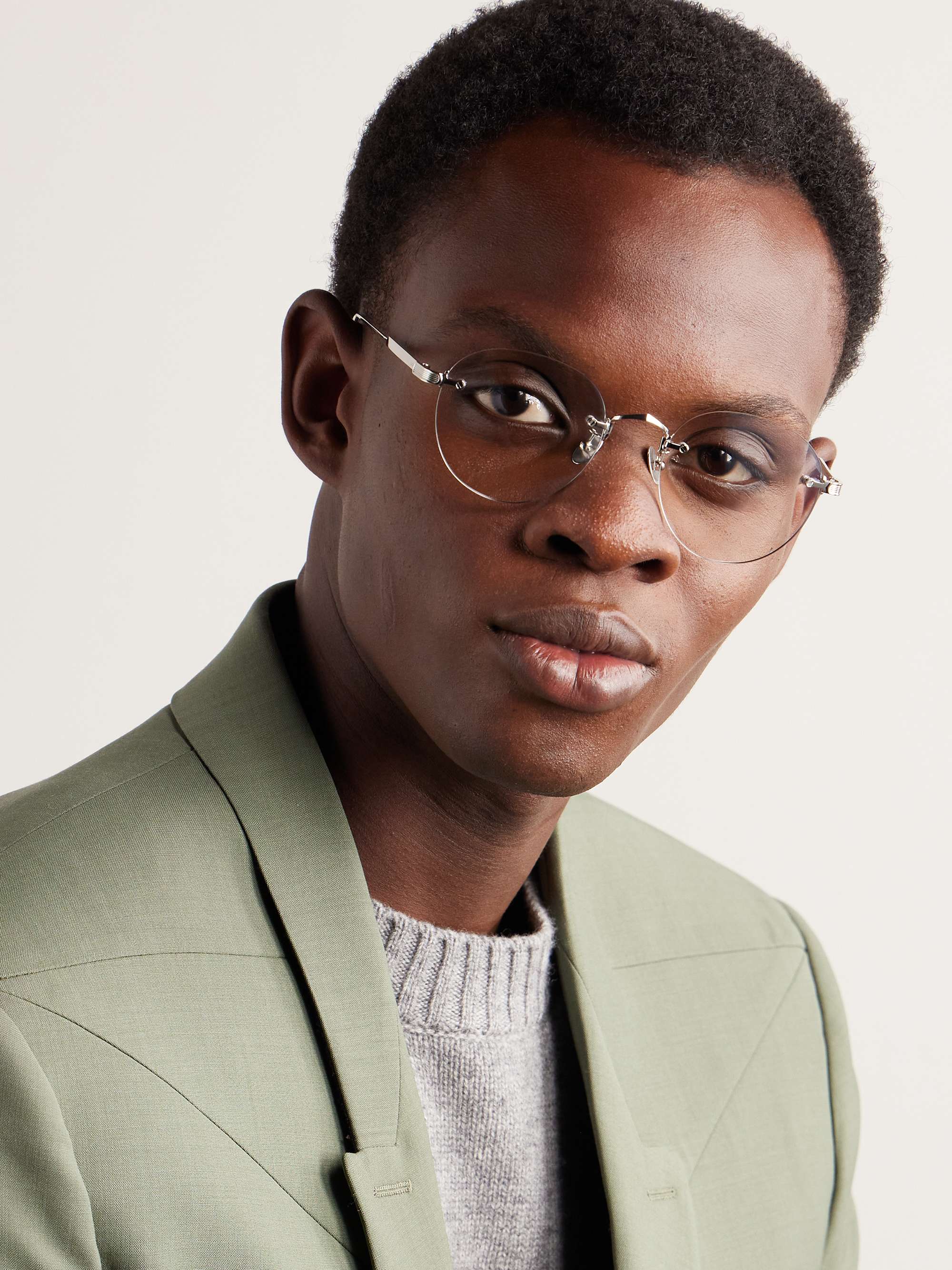 CARTIER EYEWEAR RoundFrame SilverTone Titanium Optical Glasses for