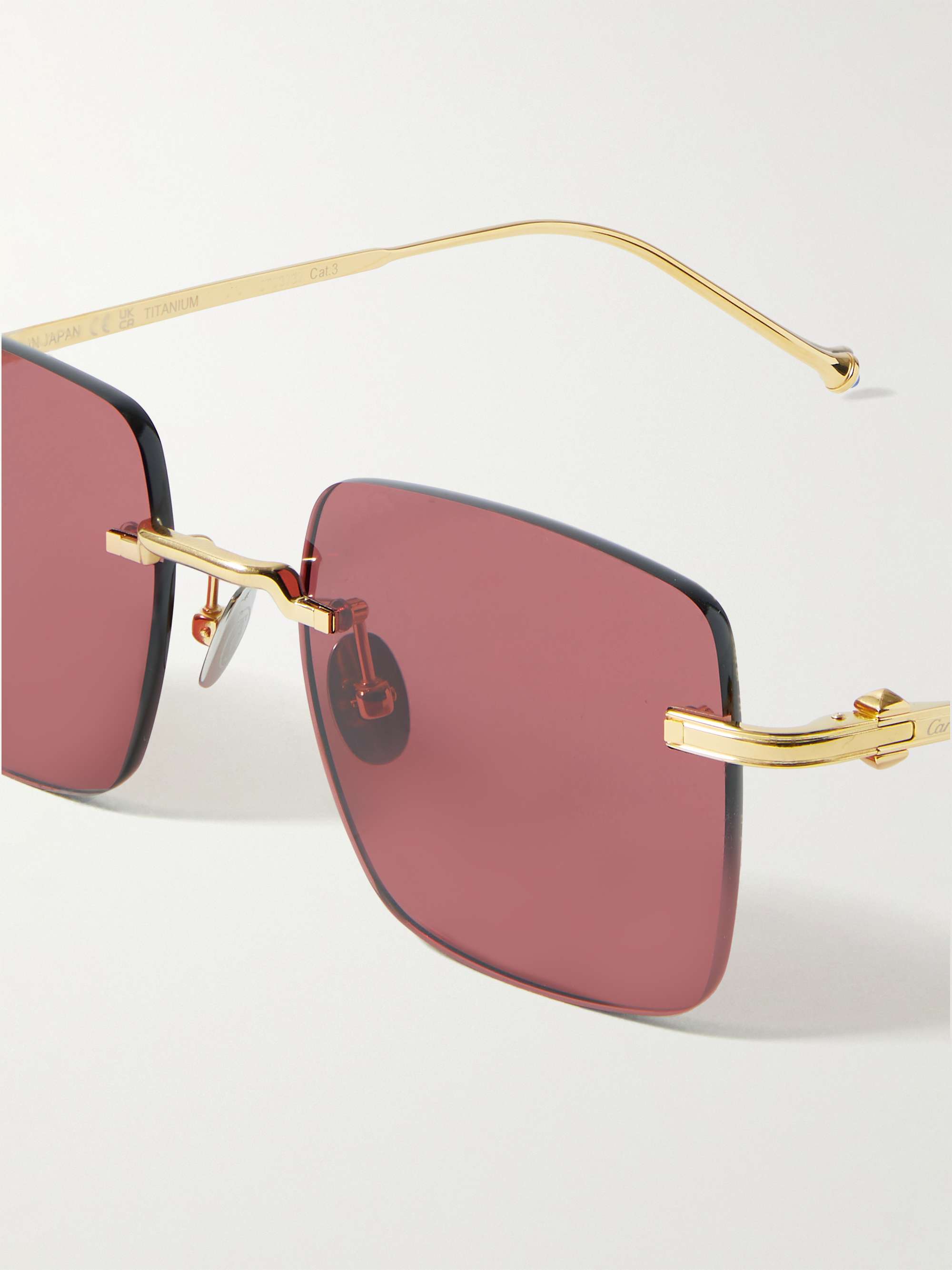 CARTIER EYEWEAR Frameless GoldTone Sunglasses for Men MR PORTER