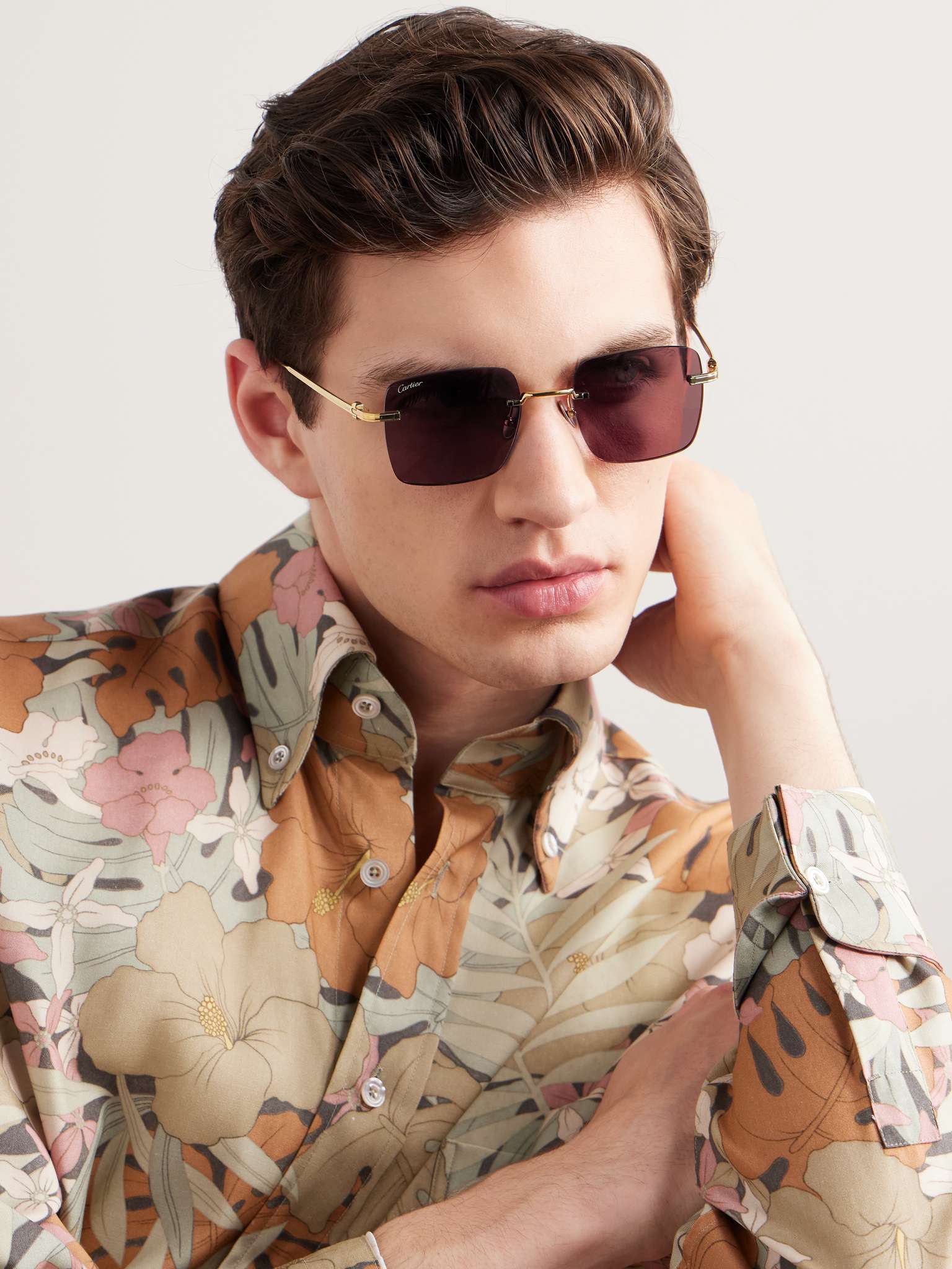 CARTIER EYEWEAR Frameless GoldTone Sunglasses for Men MR PORTER