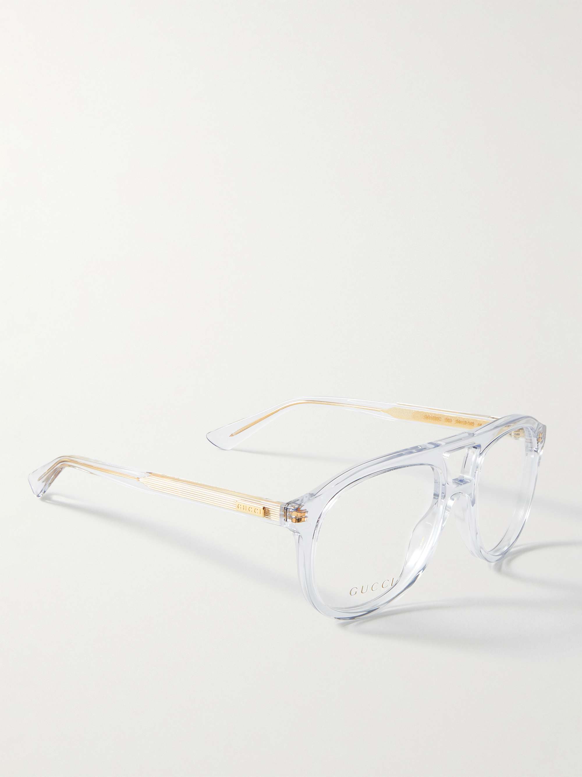 GUCCI EYEWEAR '80s Monoco Aviator-Style Acetate Optical Glasses
