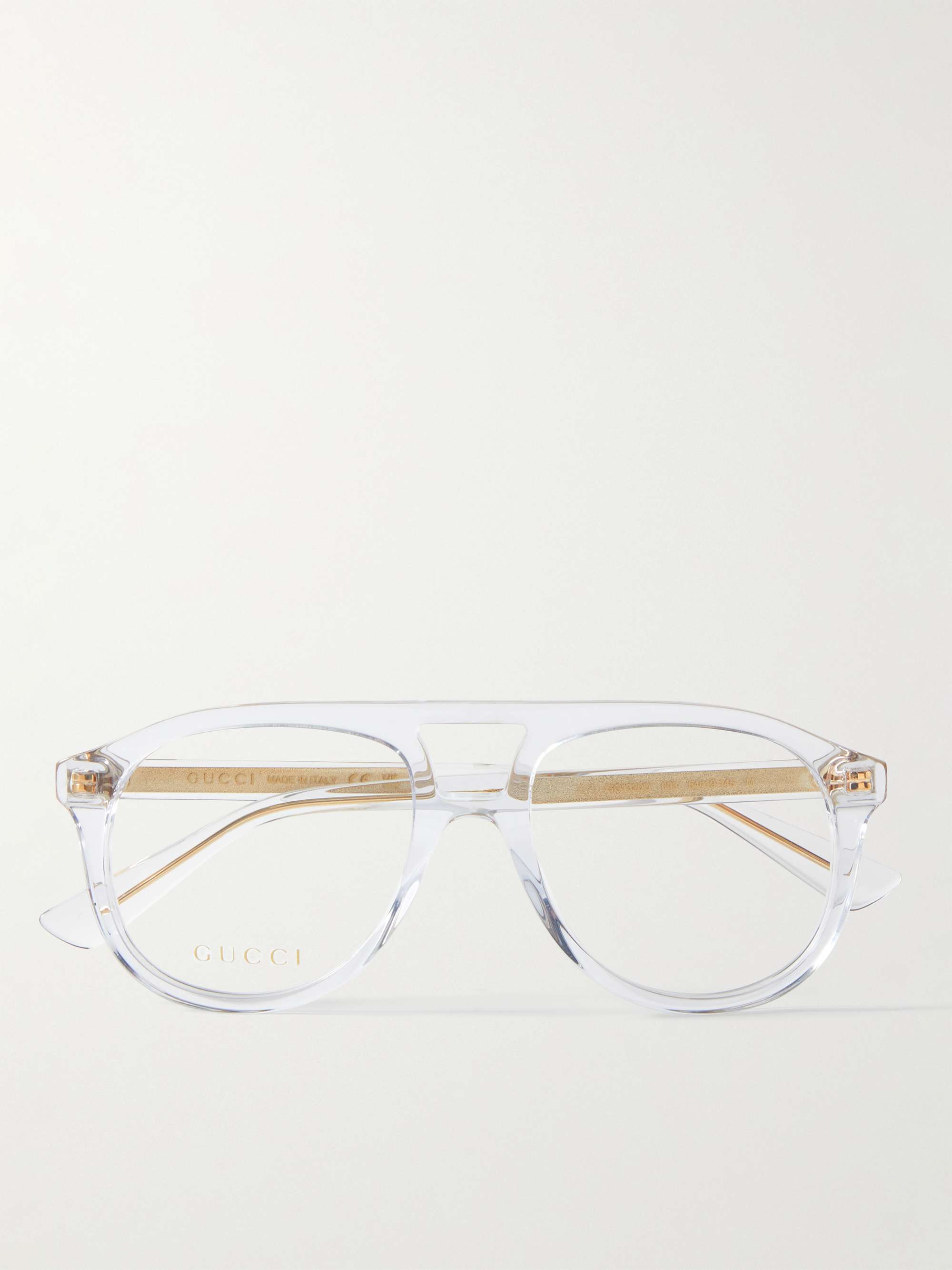 GUCCI EYEWEAR '80s Monoco Aviator-Style Acetate Optical Glasses