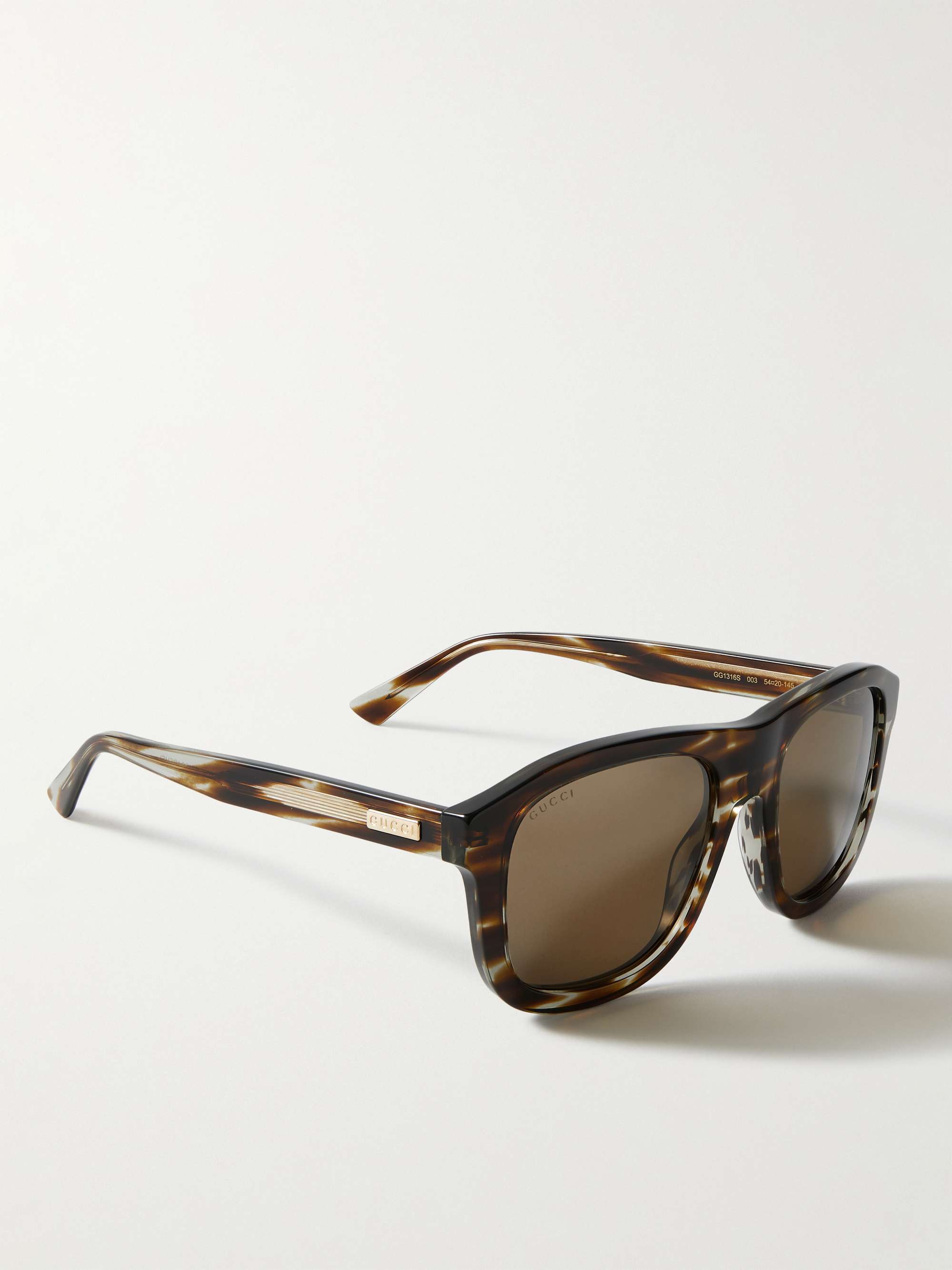 GUCCI EYEWEAR '80s Monoco Aviator-Style Tortoiseshell Acetate Sunglasses