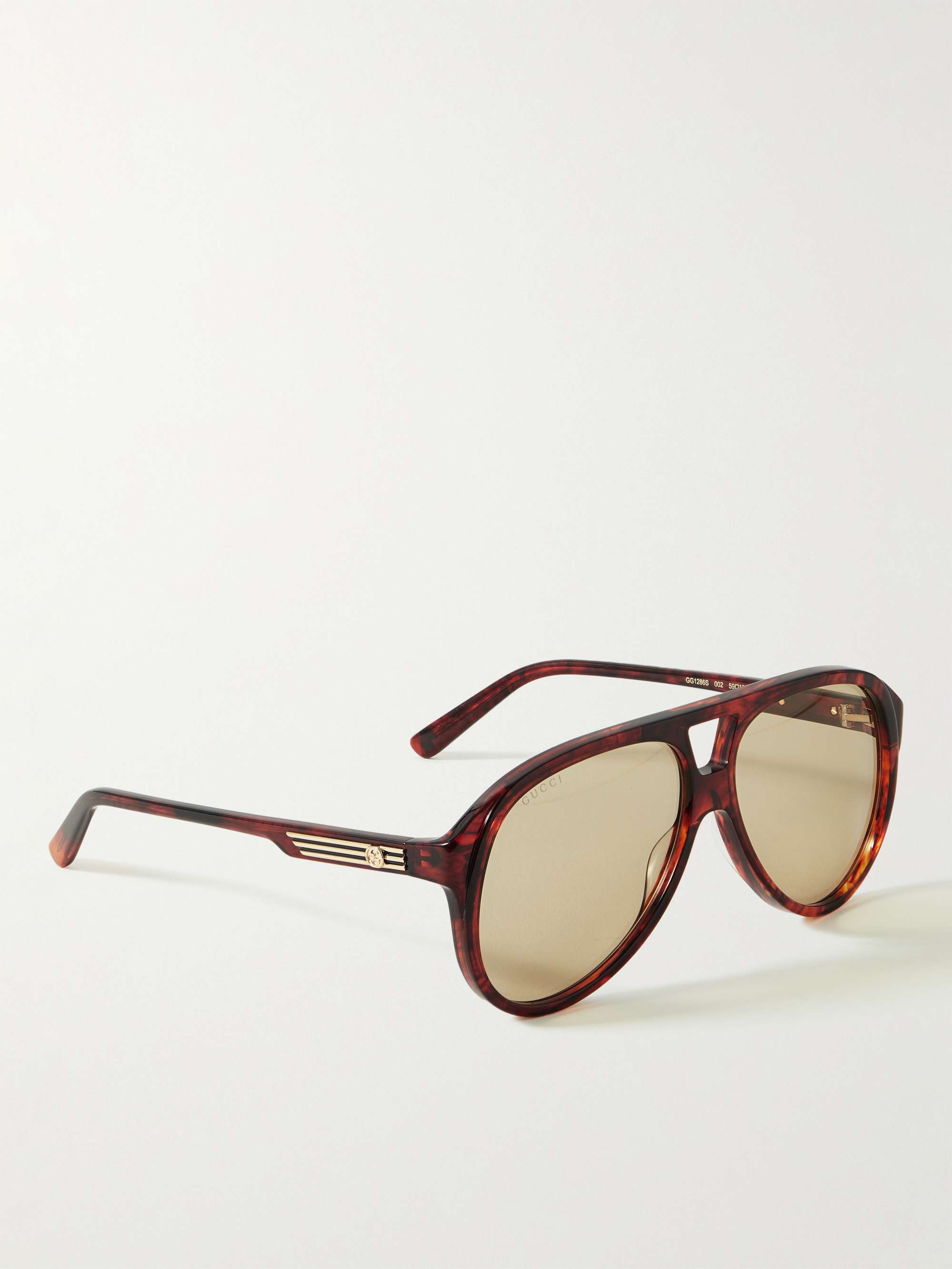 GUCCI EYEWEAR Aviator-Style Tortoiseshell Acetate Sunglasses