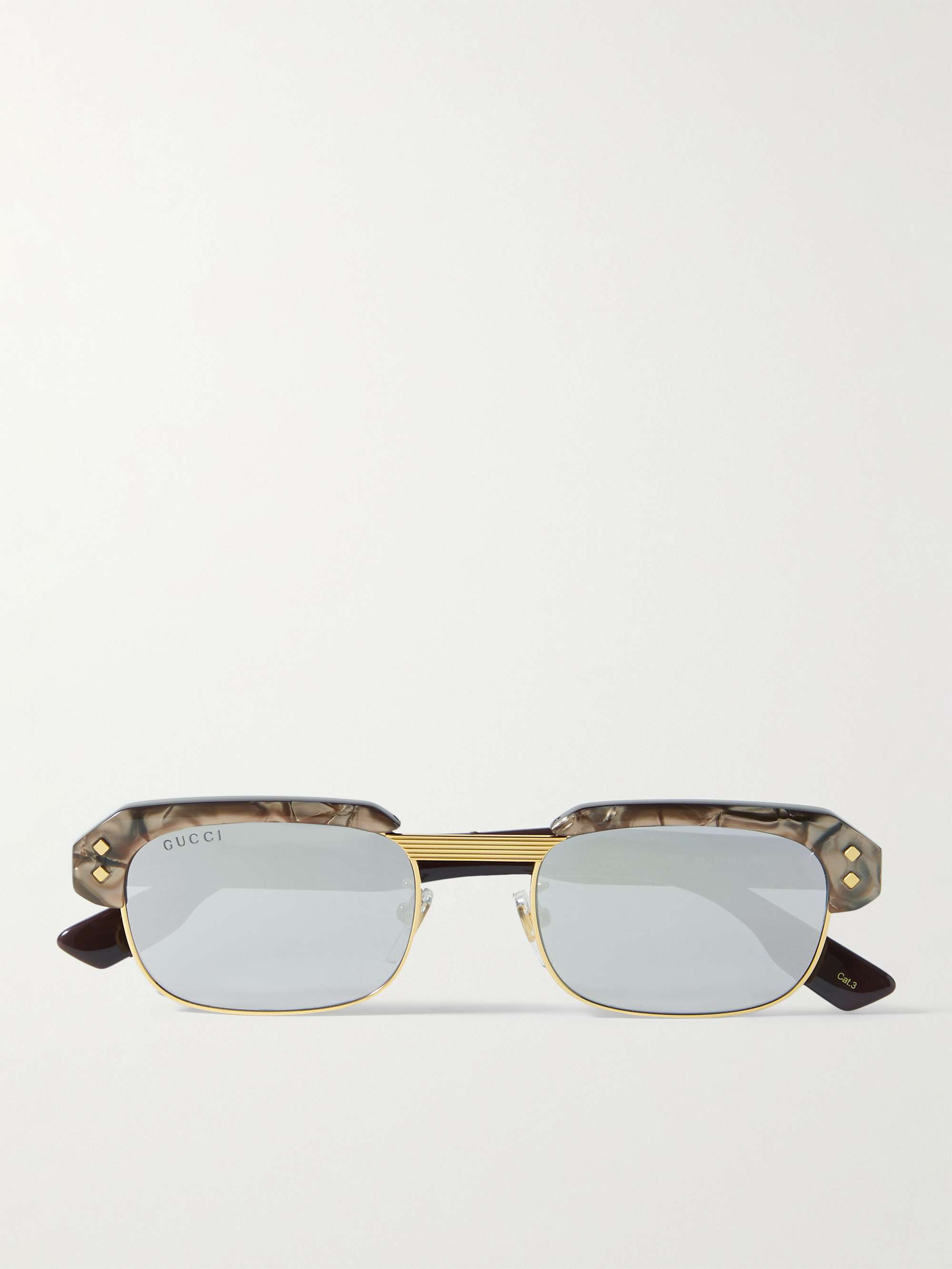 Gucci Eyewear - rectangular-frame Acetate Sunglasses - Black - One Size - Net A Porter