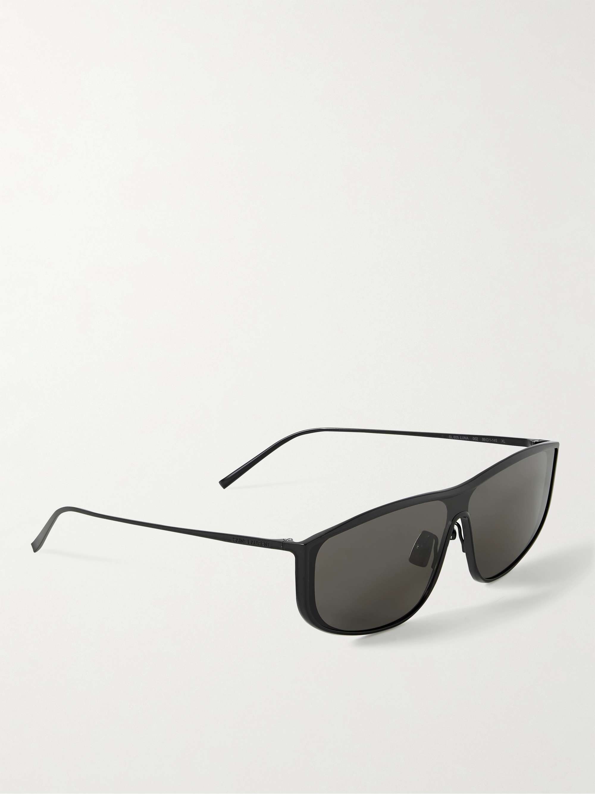 SAINT LAURENT EYEWEAR Luna Rectangular-Frame Metal Sunglasses | MR PORTER