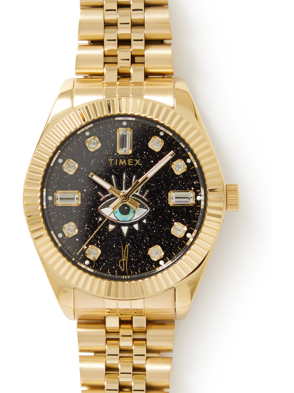 TIMEX JACQUIE AICHE 36MM GOLD-TONE CRYSTAL WATCH