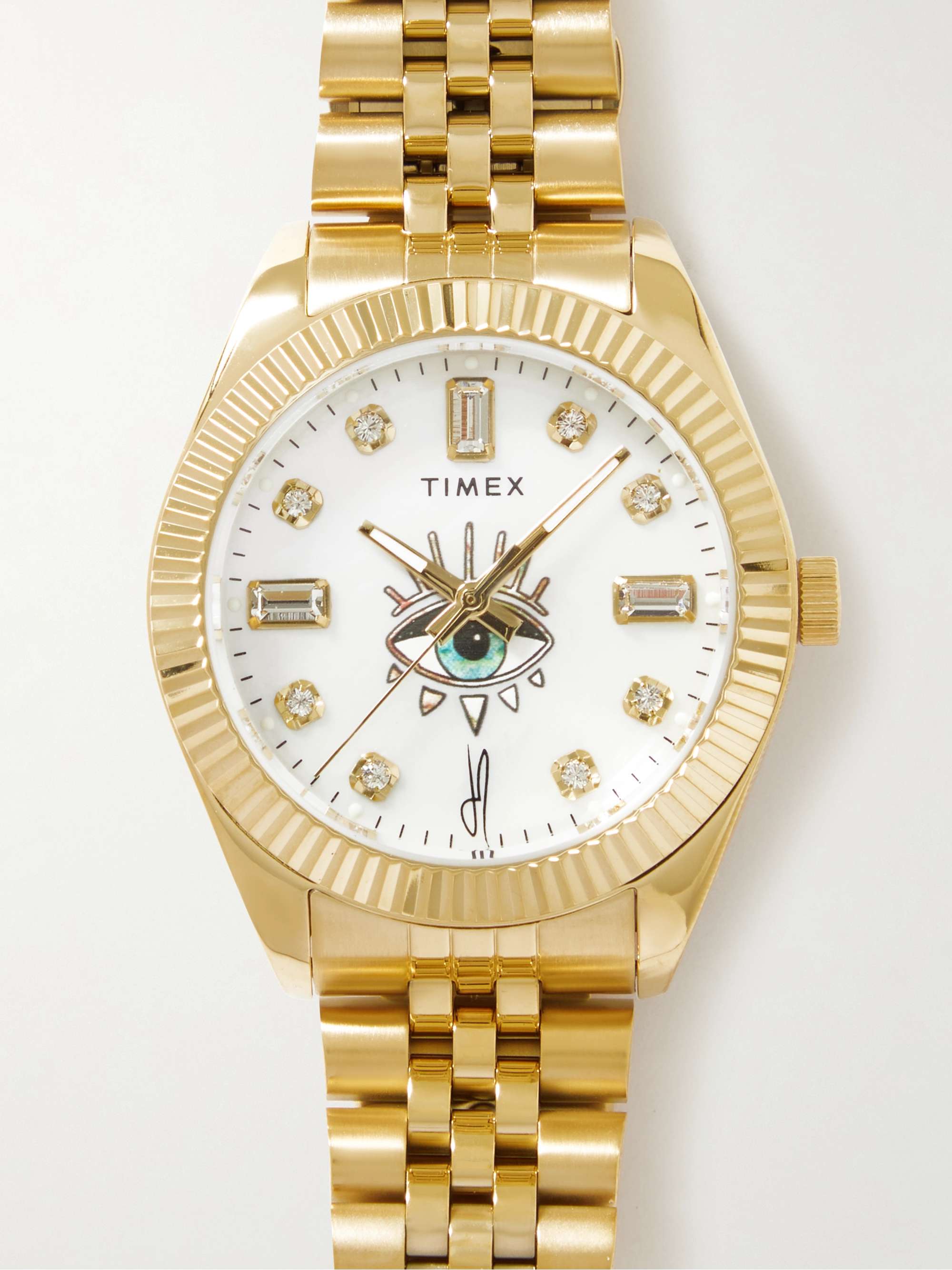 Mens gold crystal watches clearance