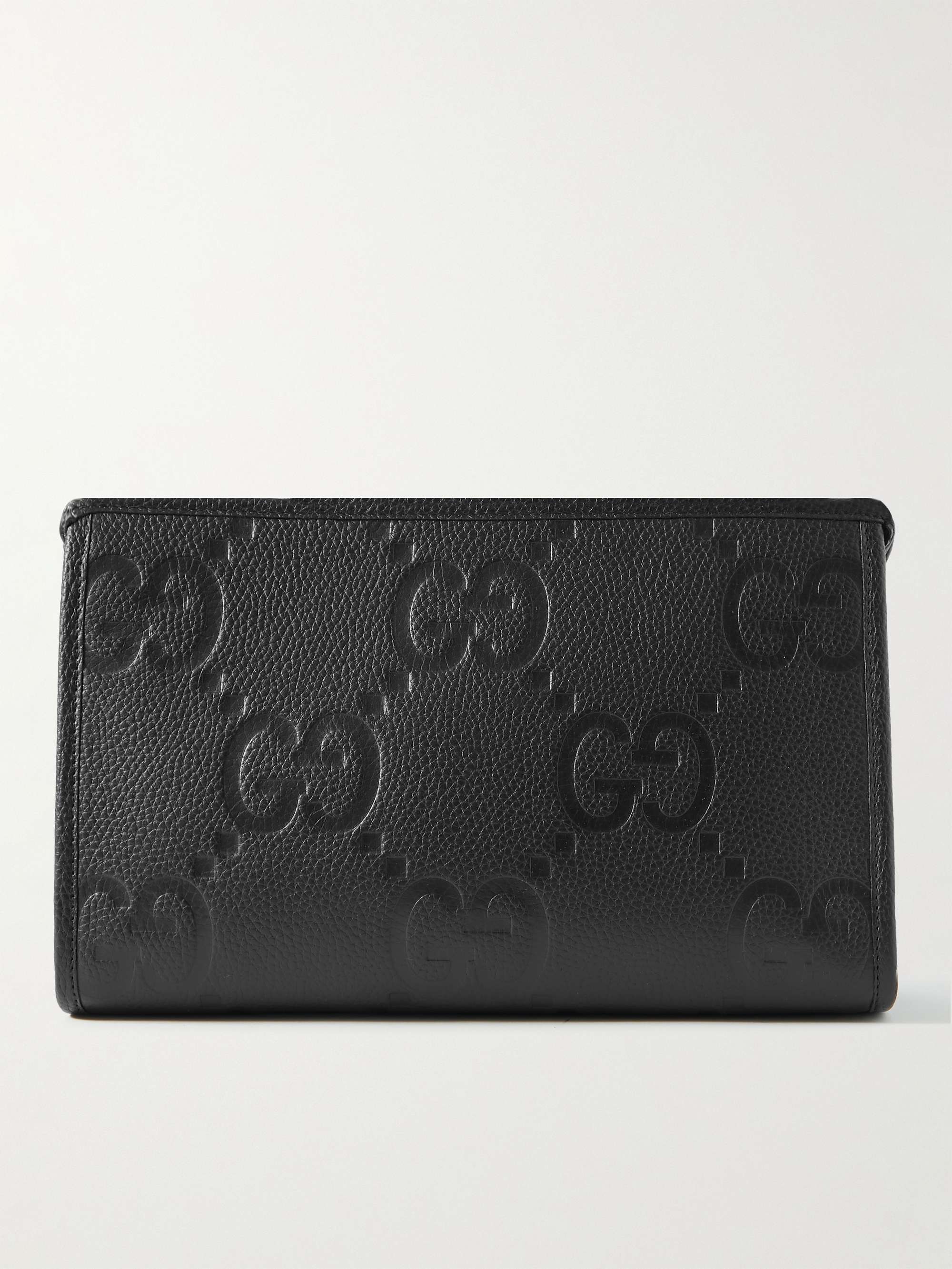 GUCCI Logo-Debossed Full-Grain Leather Pouch for Men | MR PORTER