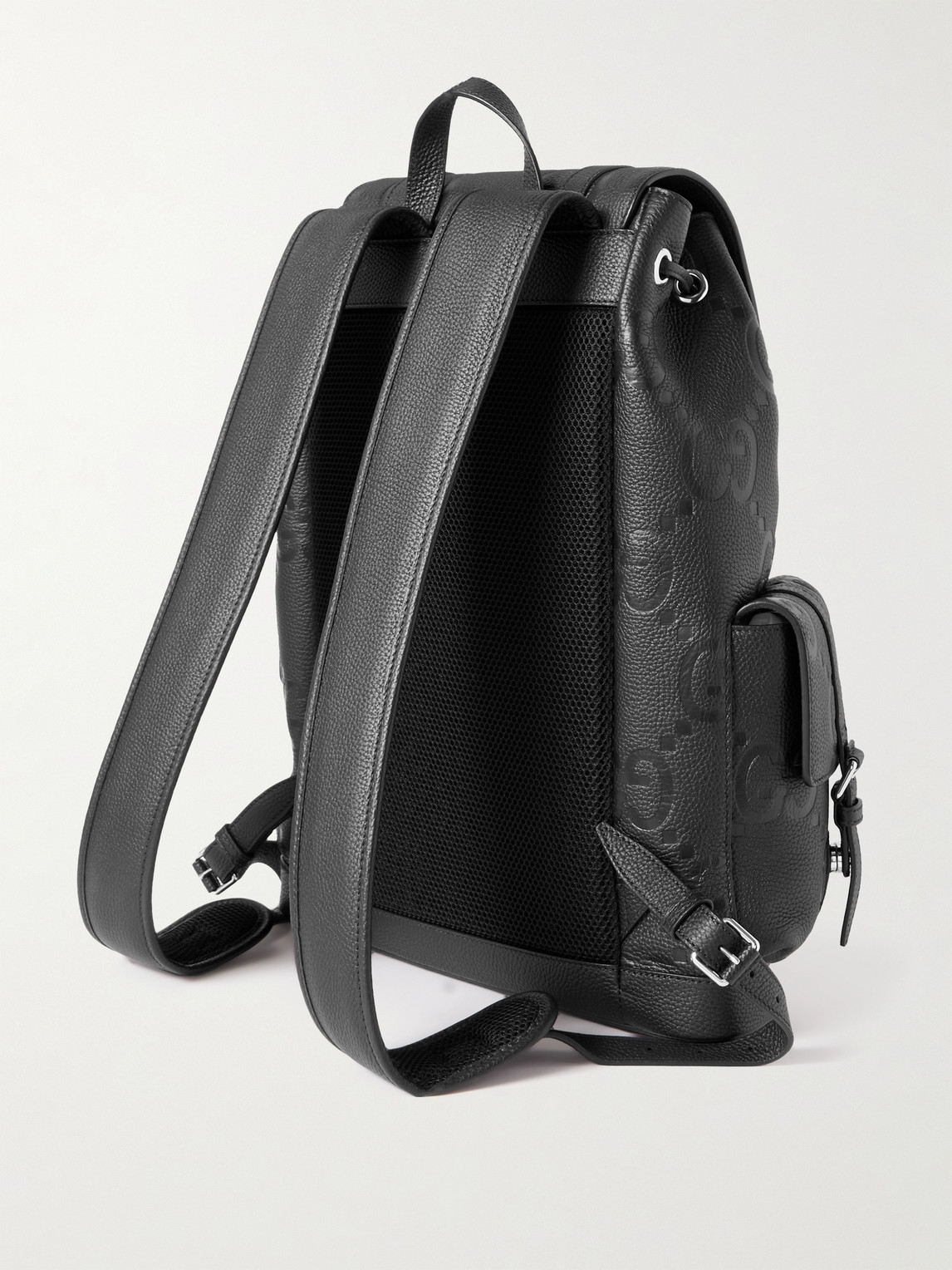 Gucci backpack black leather sales