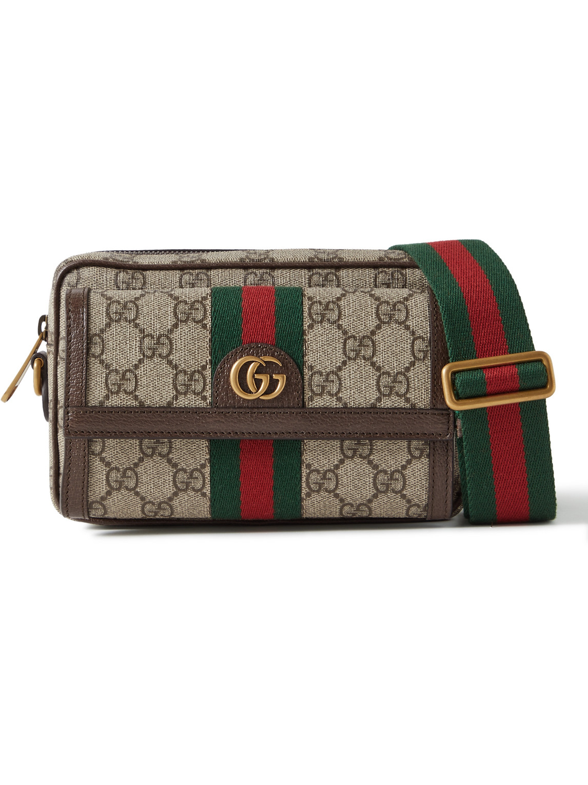 GUCCI Ophidia mini leather-trimmed printed coated-canvas shoulder bag