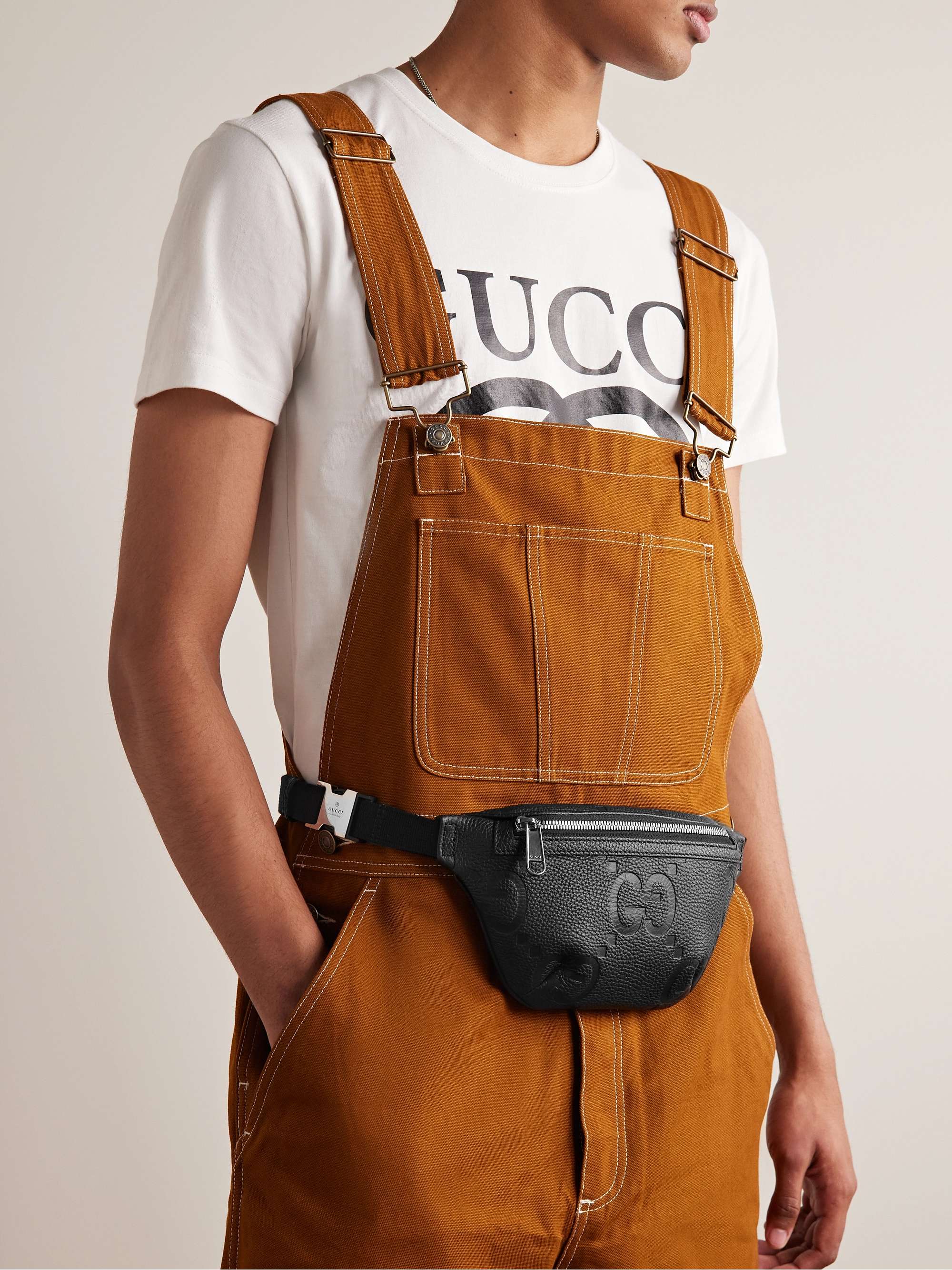 GUCCI Logo-Jacquard Canvas Belt Bag for Men