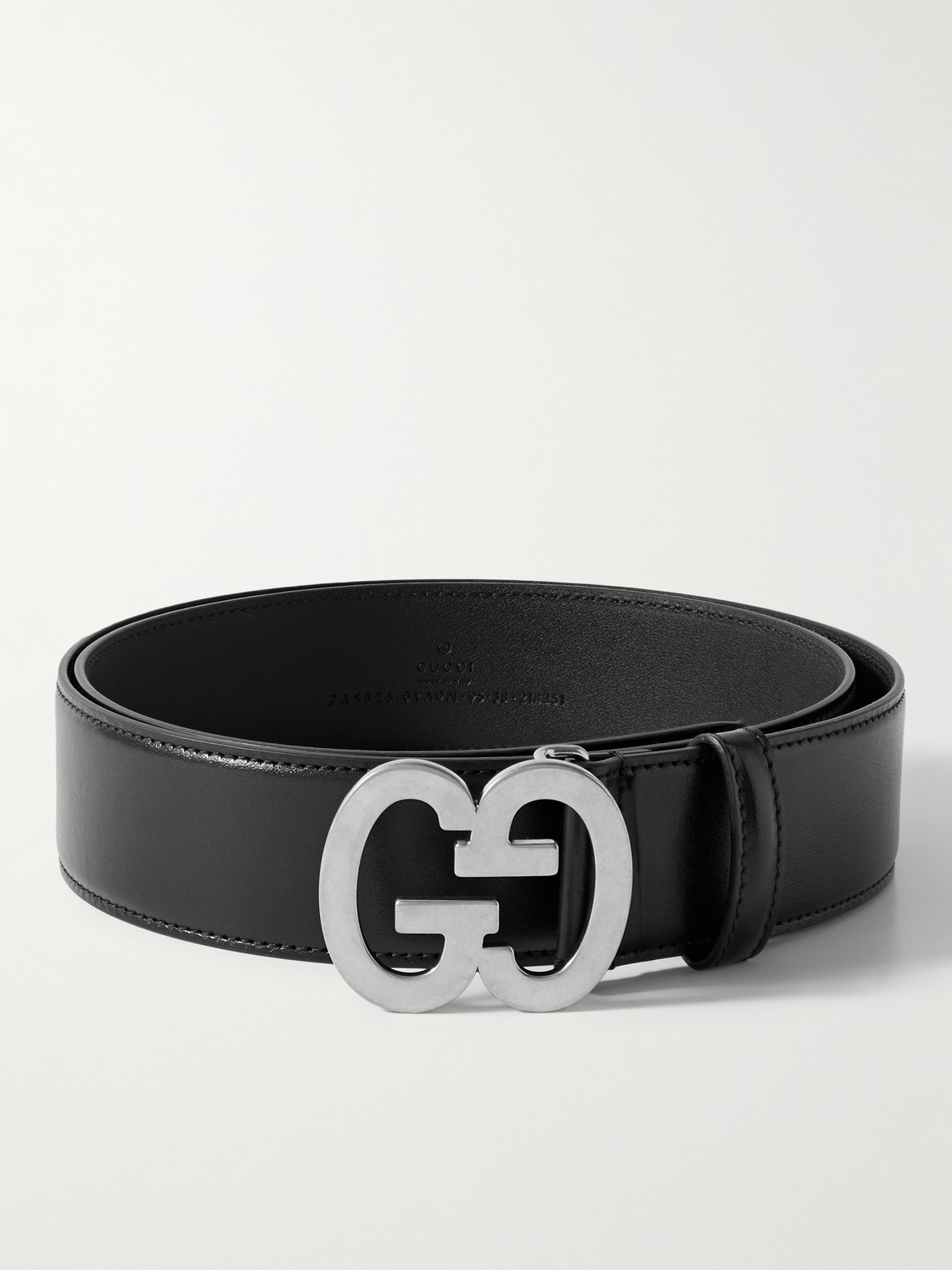 Gucci 4cm Gg Logo Leather Belt In Black