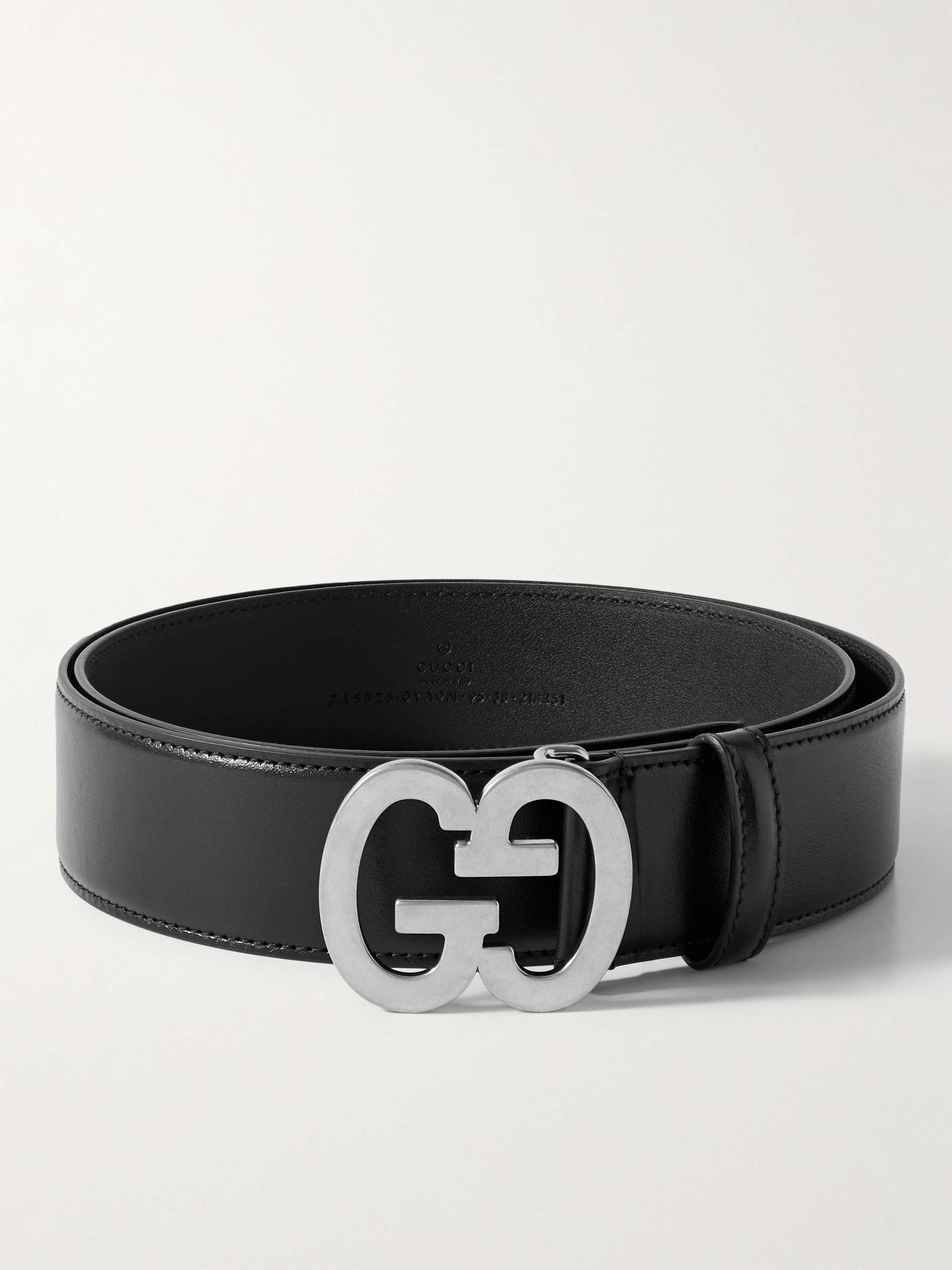 Gucci Men's Leather Belt with Double G Buckle