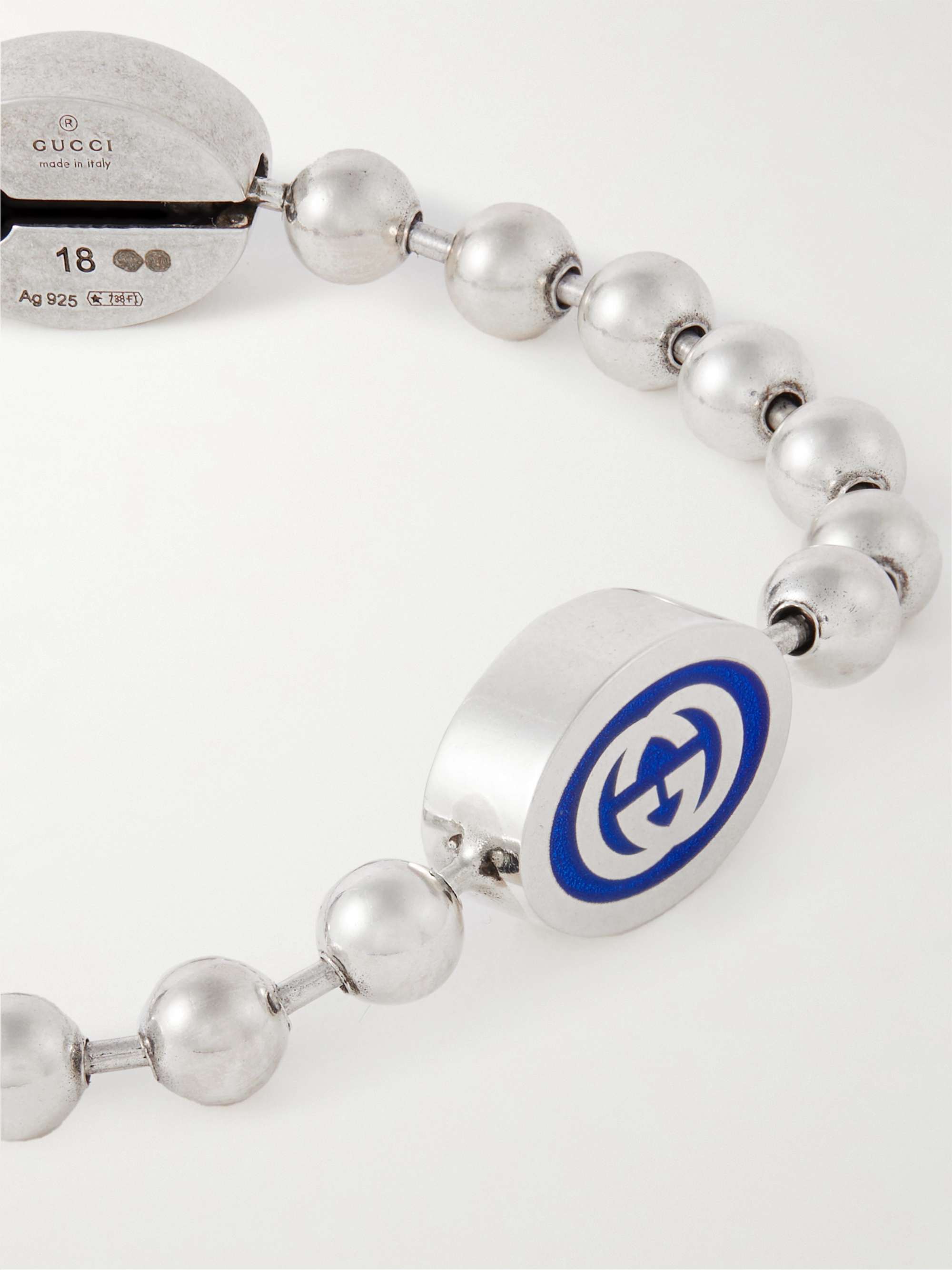 Gucci Interlocking Silver Bracelet in Metallic for Men