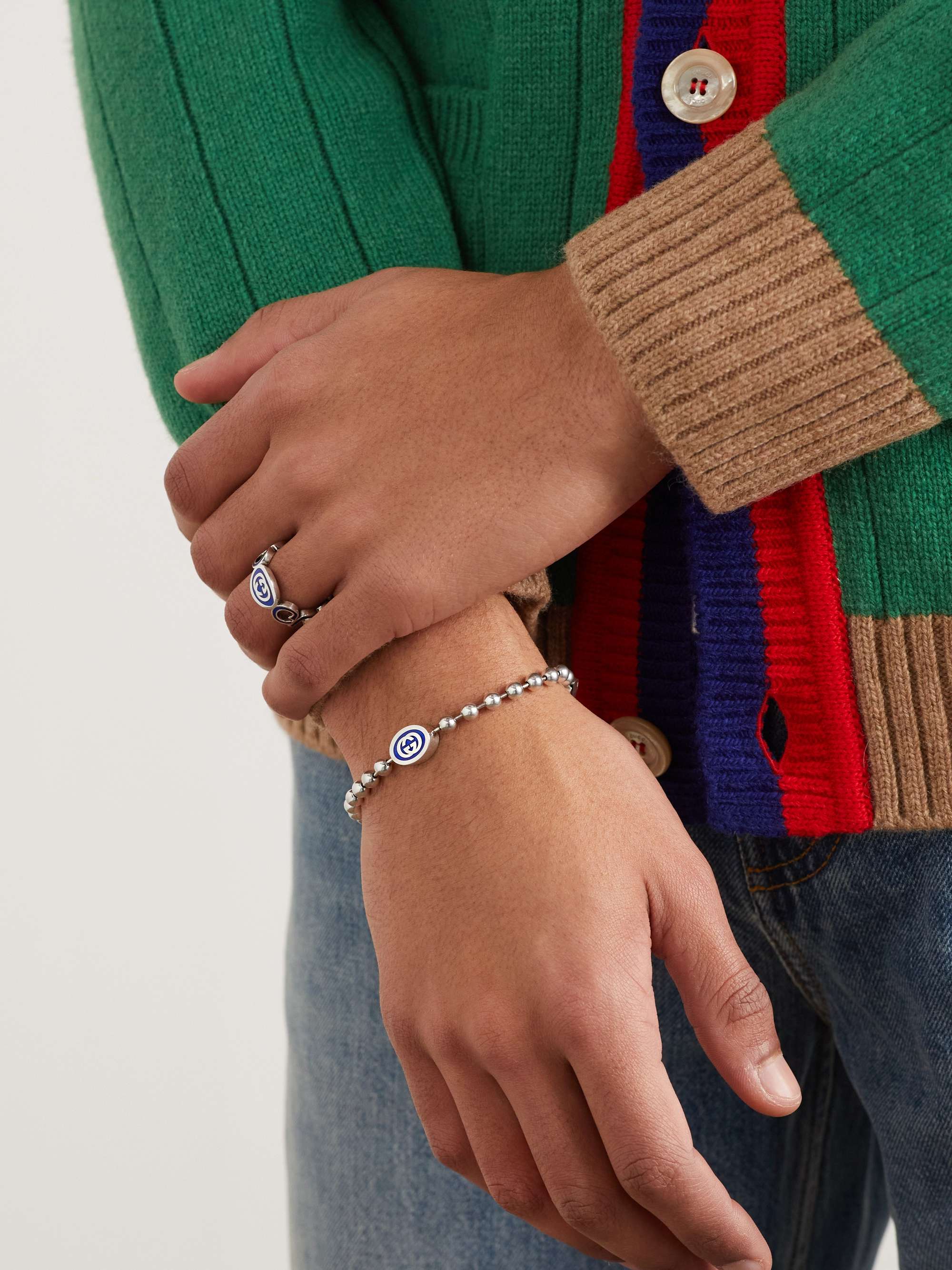 Small Sterling Silver Blind For Love Bracelet | GUCCI® US