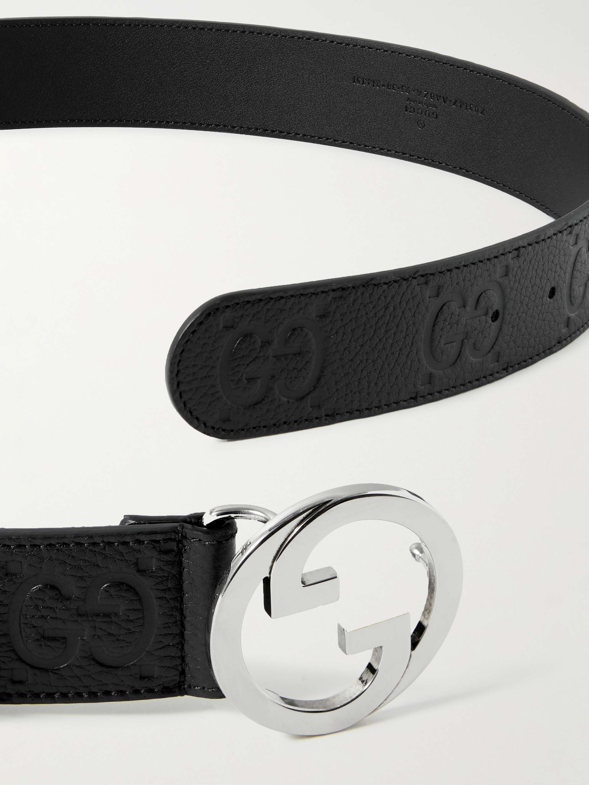 GUCCI 4cm Leather-Trimmed Monogrammed Coated-Canvas Belt for Men