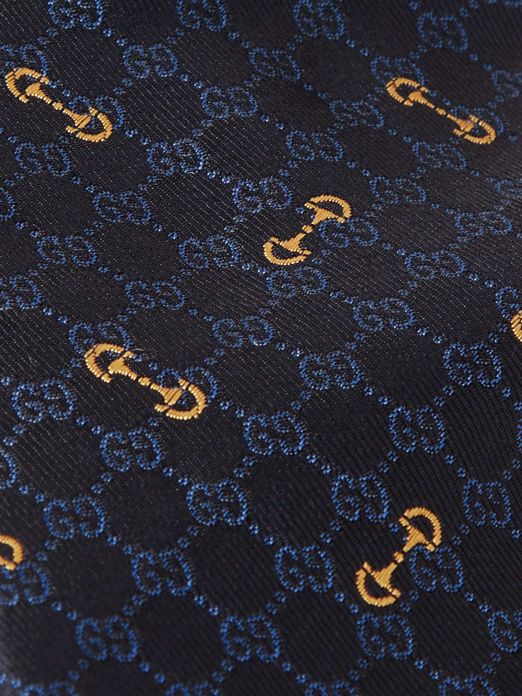 GUCCI 7cm Logo-Embroidered Silk-Jacquard Tie for Men | MR PORTER