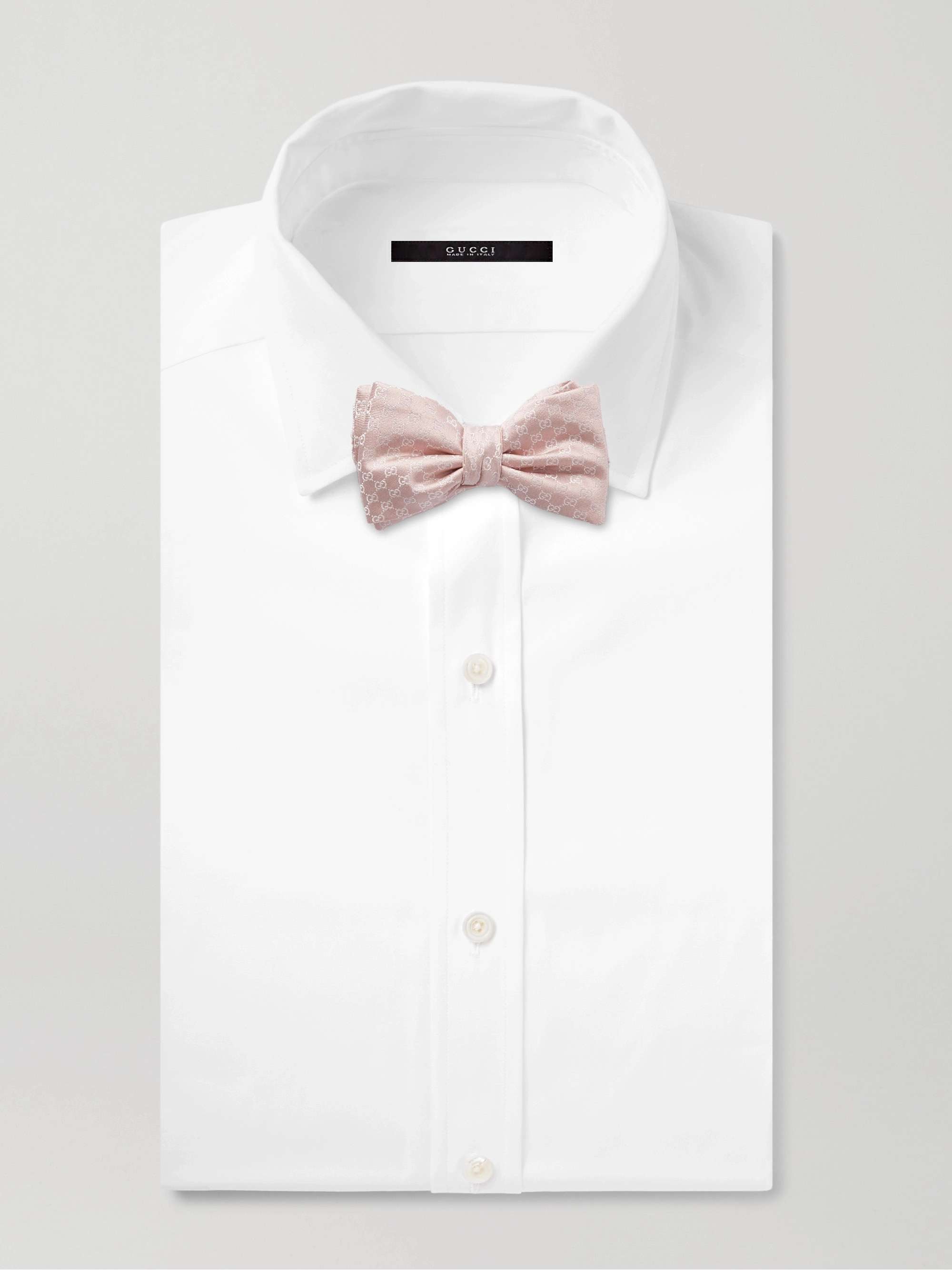 GUCCI Pre-Tied Logo-Jacquard Silk-Twill Bow Tie