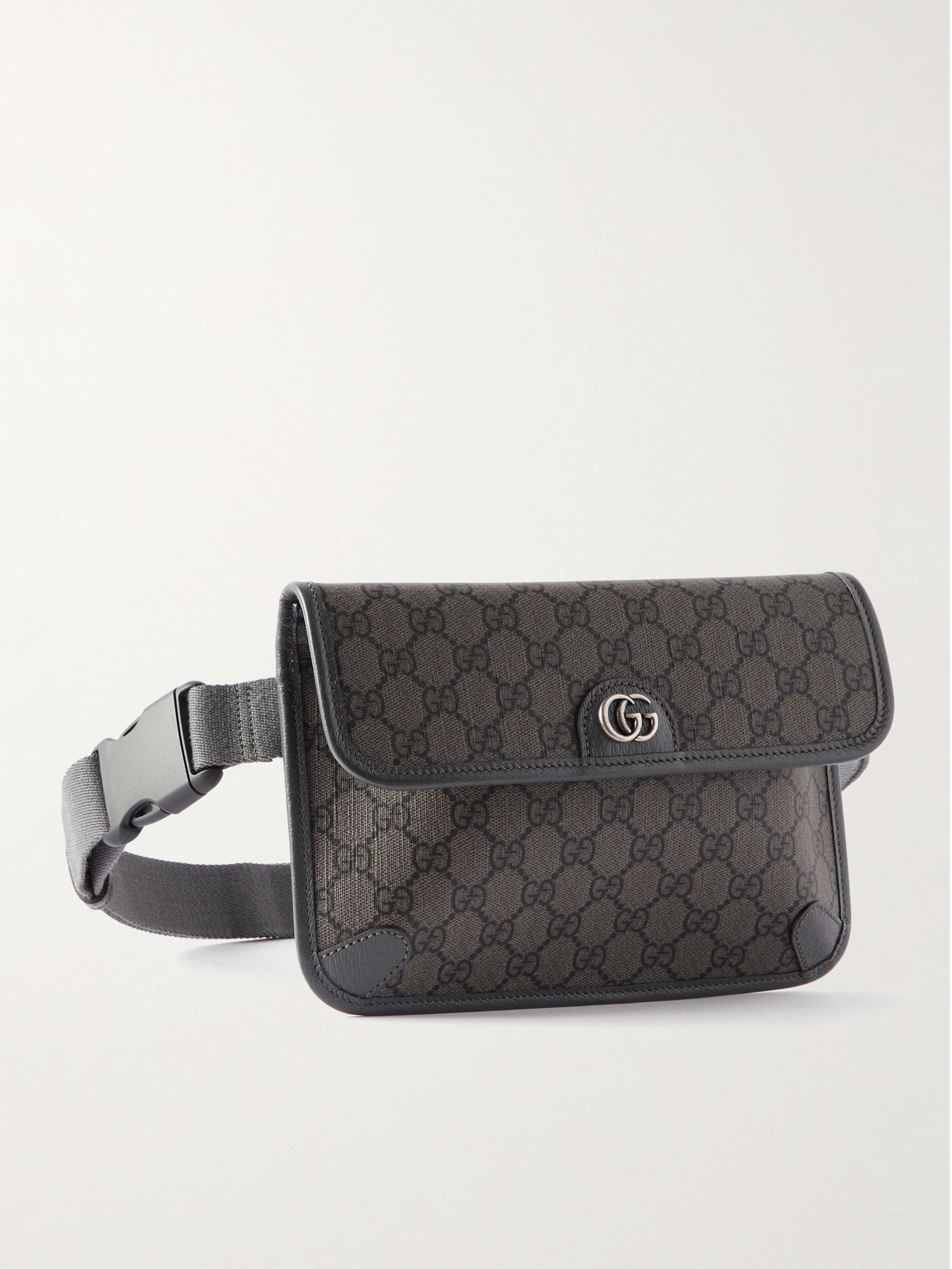 GUCCI Ophidia Leather-Trimmed Monogrammed Coated-Canvas Belt Bag for ...