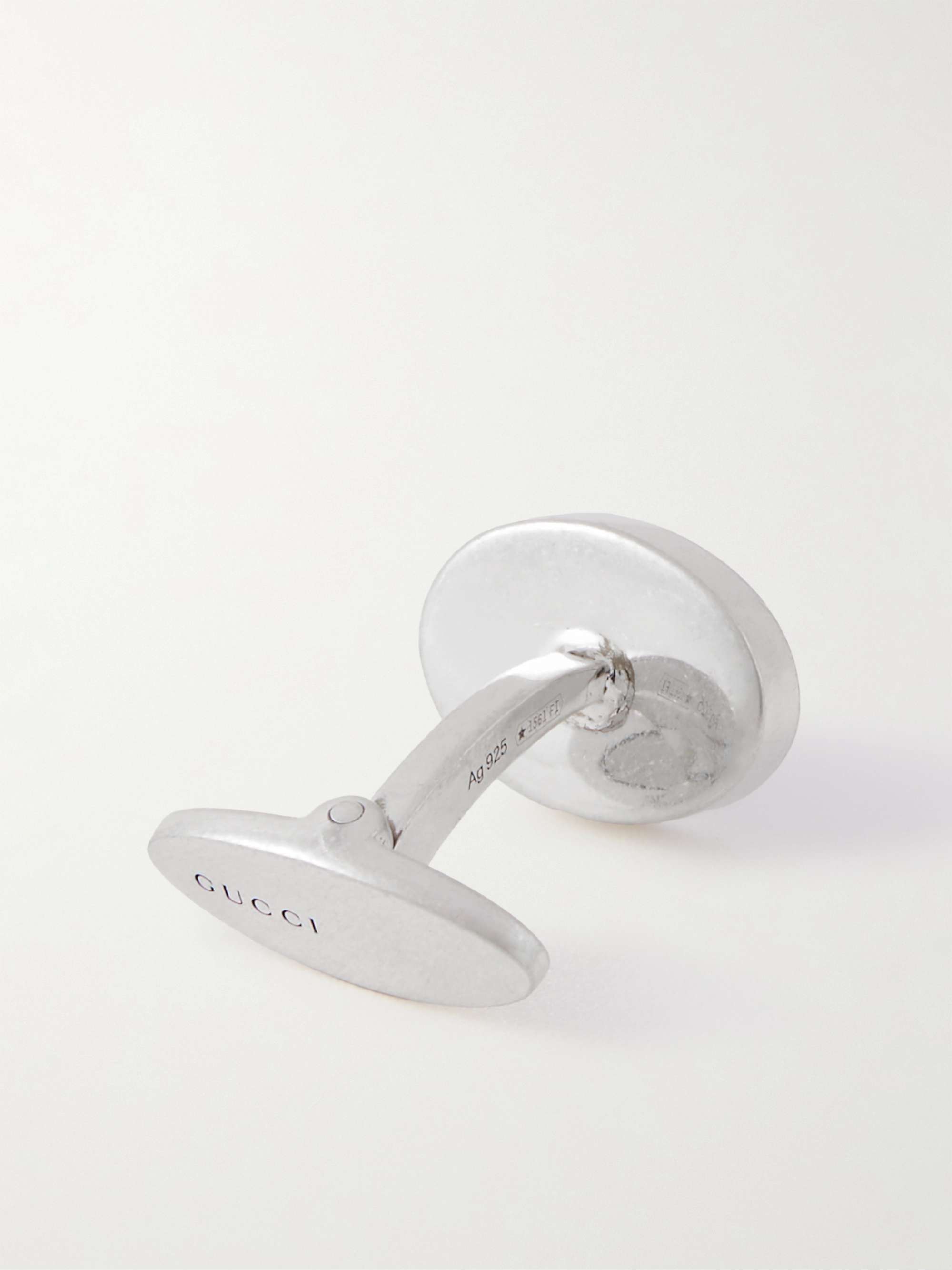 GUCCI Sterling Silver and Enamel Cufflinks
