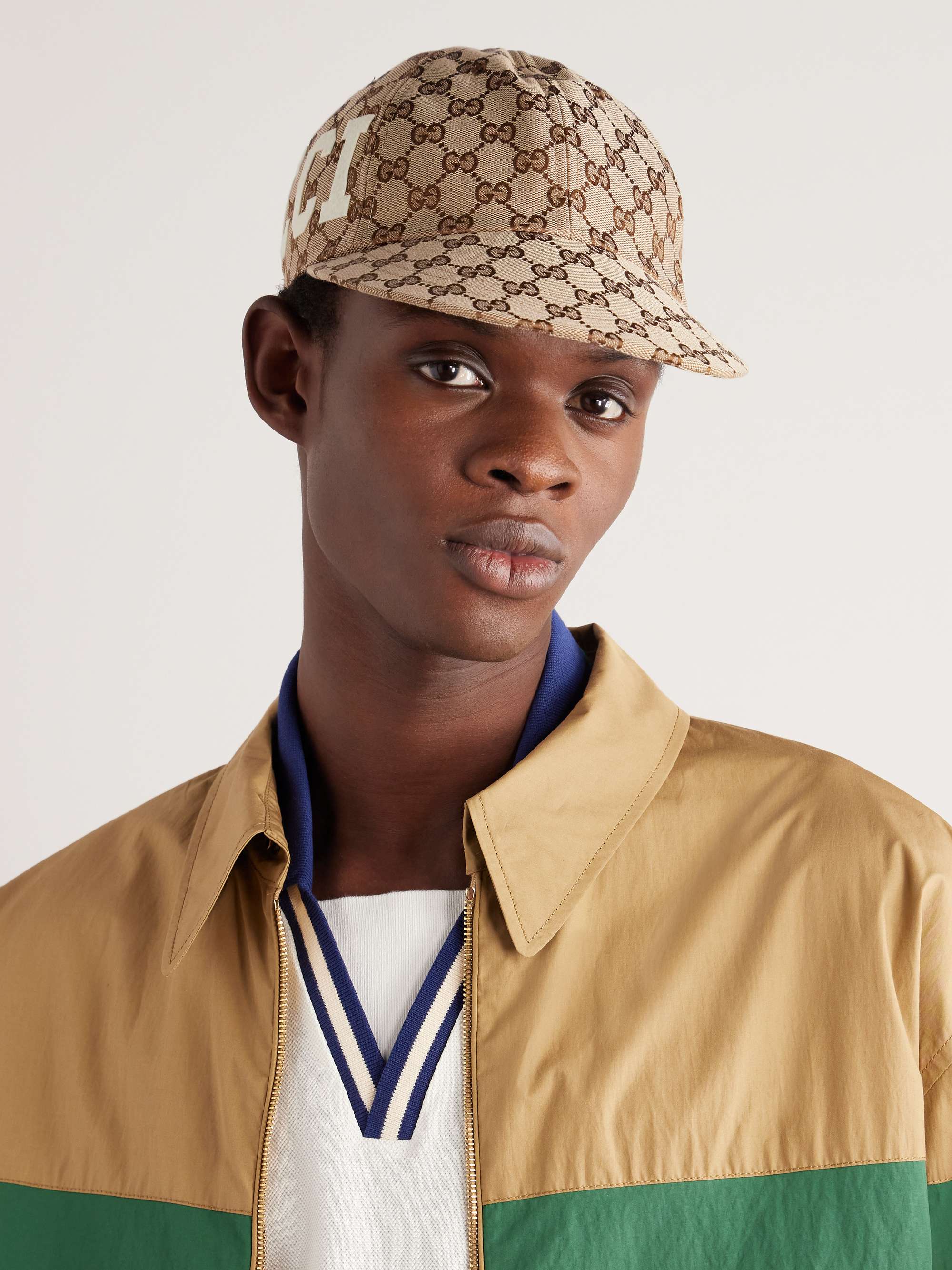 GUCCI Appliquéd Logo-Jacquard Canvas Baseball Cap | MR PORTER