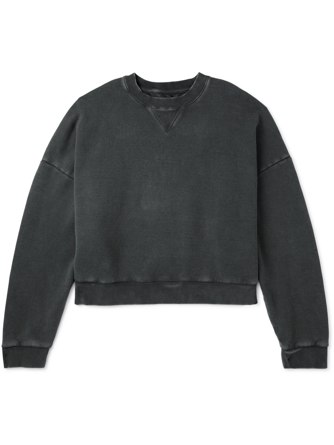 Shop Entire Studios Enzyme-washed Cotton-jersey Sweatshirt In Black