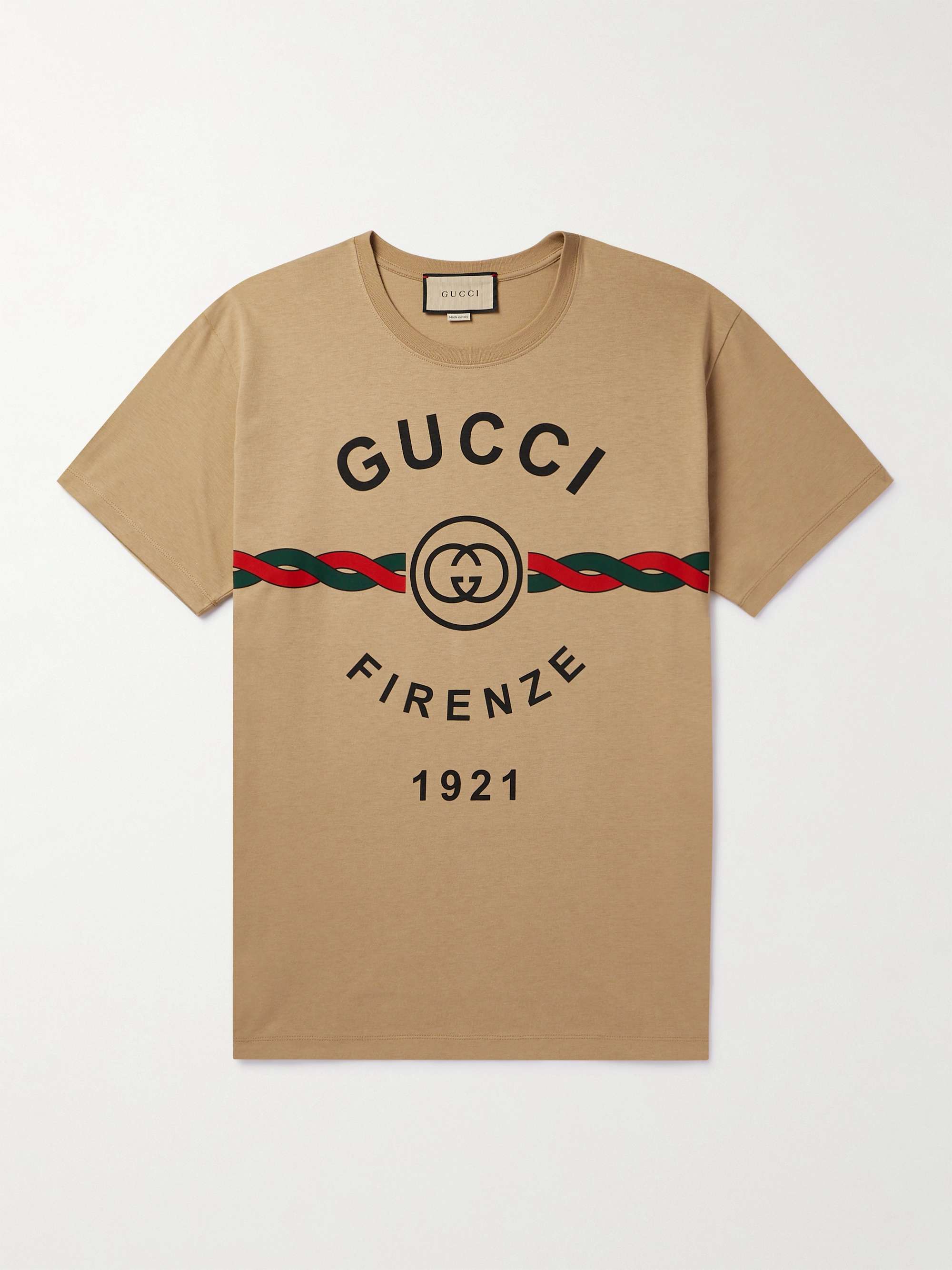 GUCCI コットンジャージー Tシャツ ロゴプリント入り | ミスターポーター