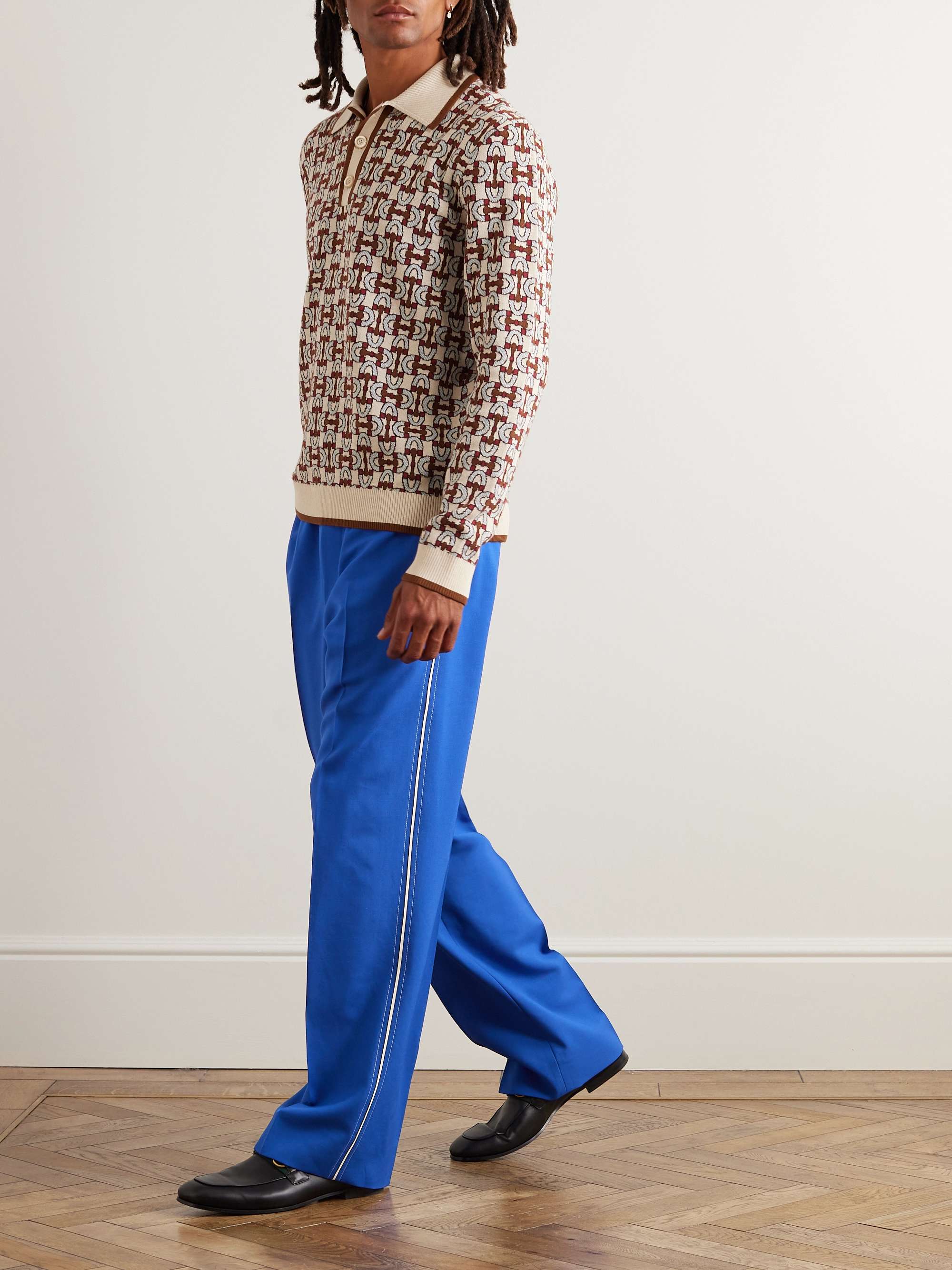 GUCCI Straight-Leg Wool and Mohair-Blend Twill Trousers for Men | MR PORTER