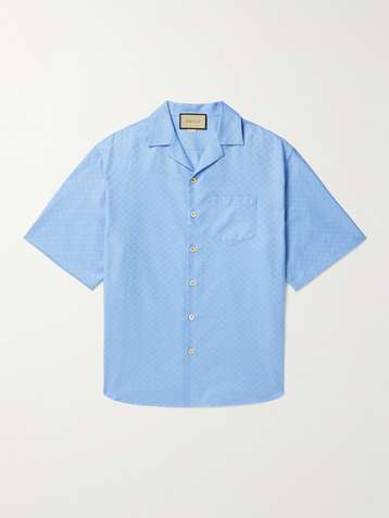 Gucci Men's Striped Cotton Poplin Shirt - Blue - Casual Shirts