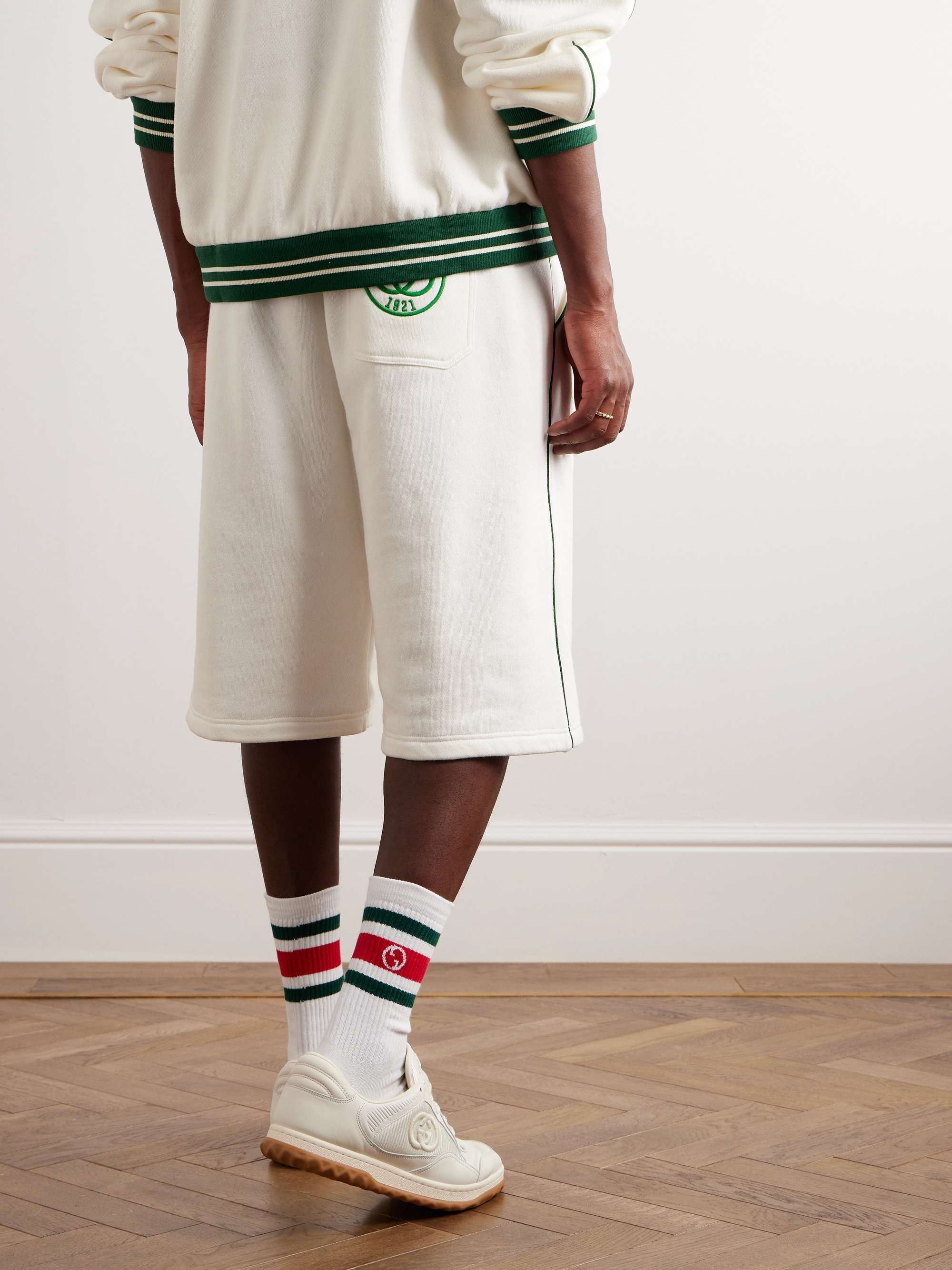 Cotton Jersey Basketball Shorts in White - Gucci