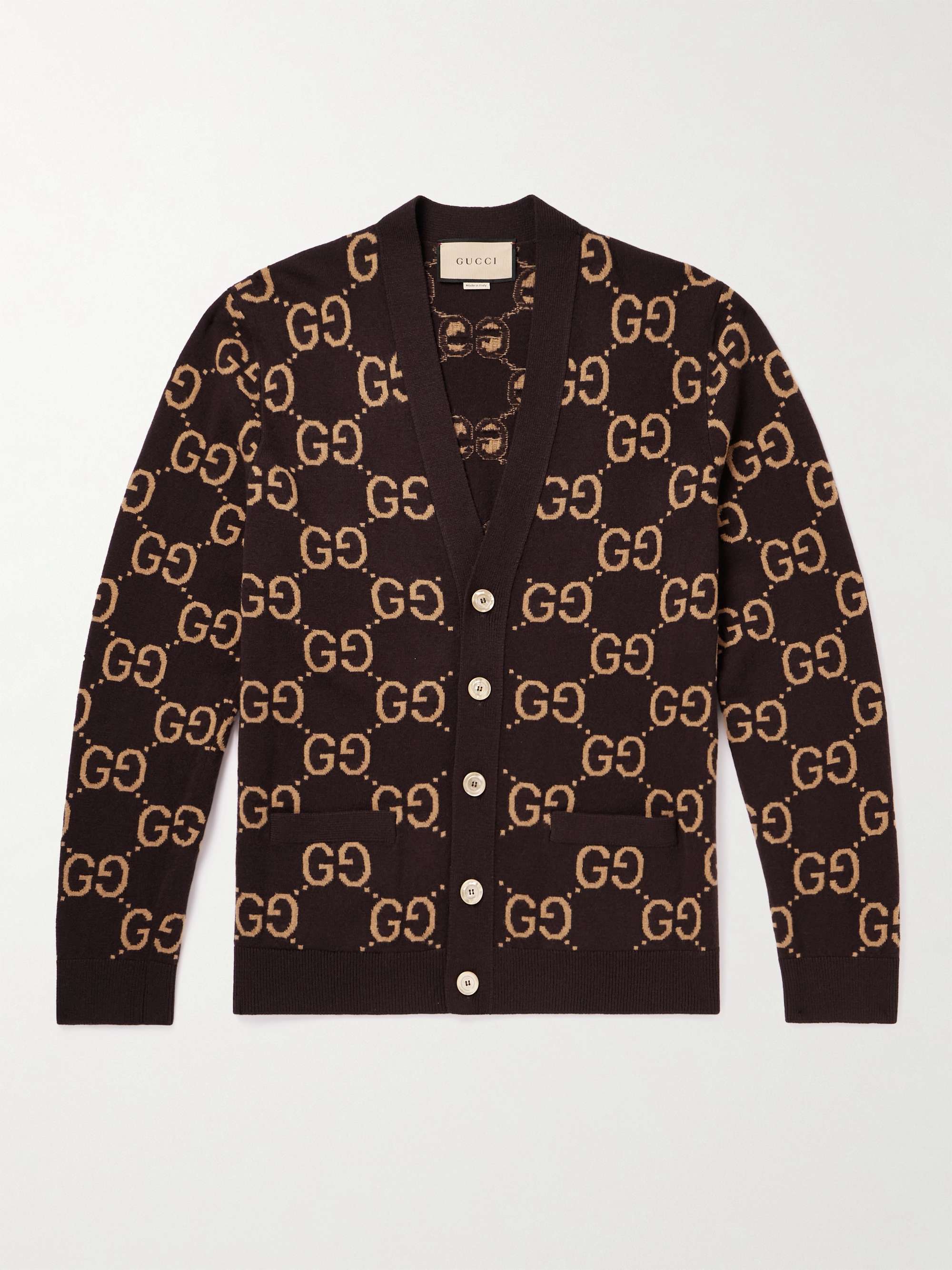 GUCCI Monogrammed Wool-Jacquard Cardigan for Men | MR PORTER