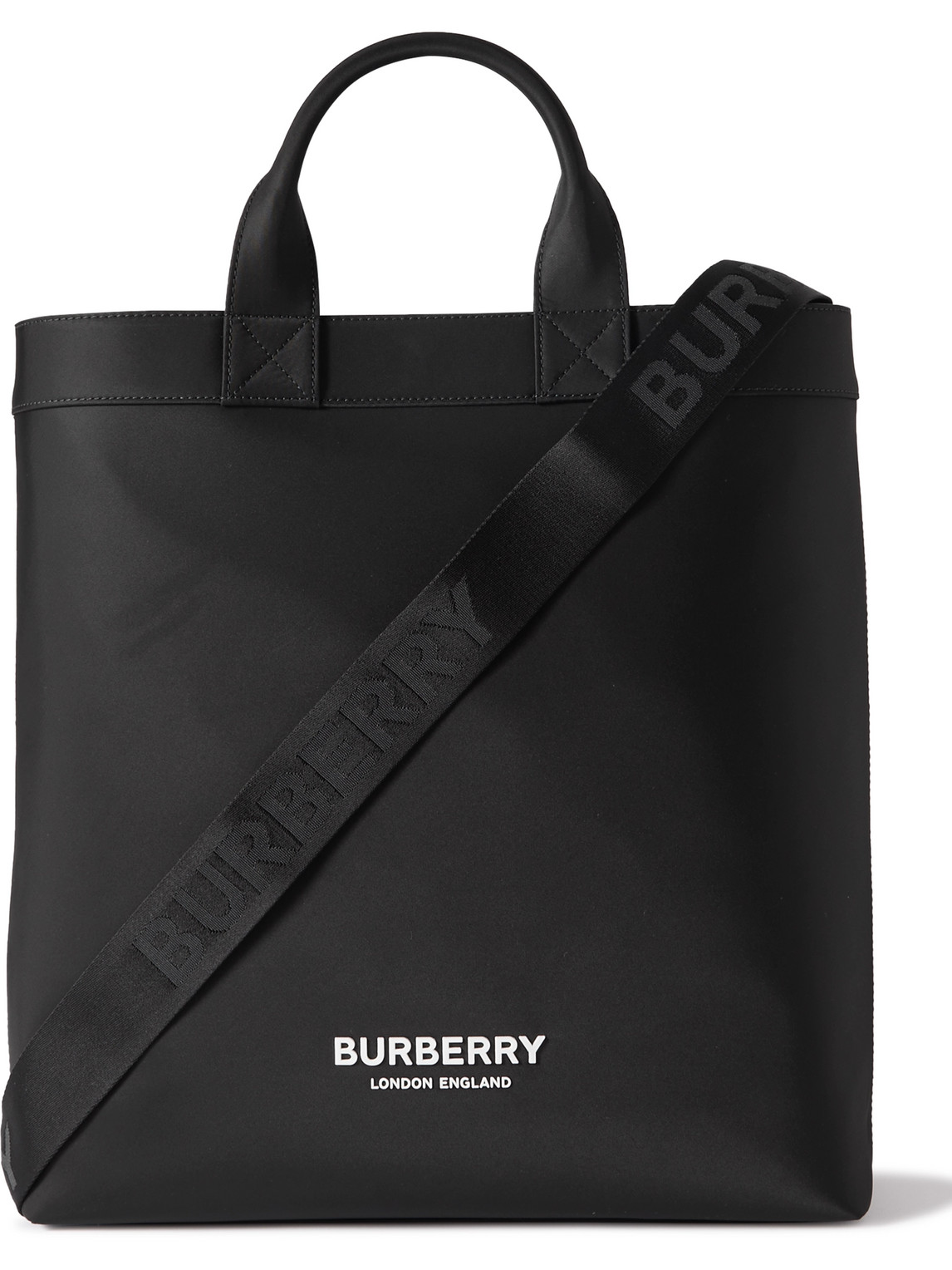 Shop Burberry Logo-embellished Nylon Tote Bag In Black