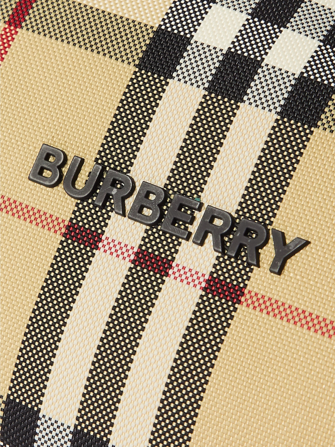 Shop Burberry Checked Shell Belt Bag In Neutrals