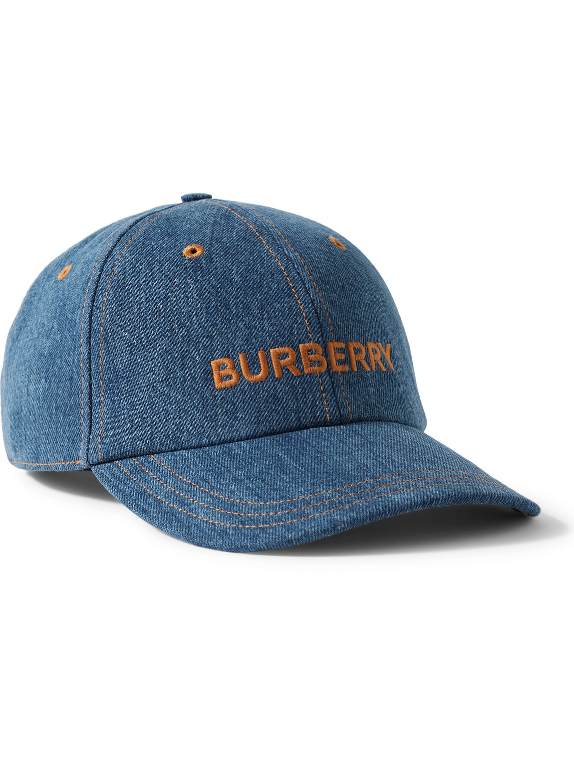 Burberry Embroidered-logo Baseball Cap In Blue