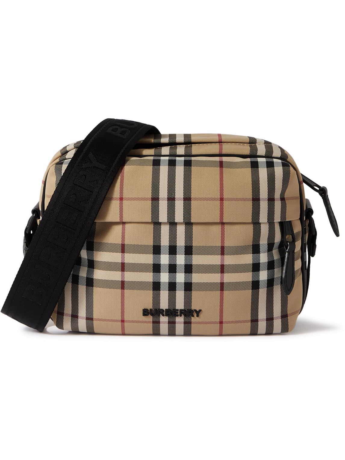 Burberry Checked Shell Messenger Bag In Neutrals