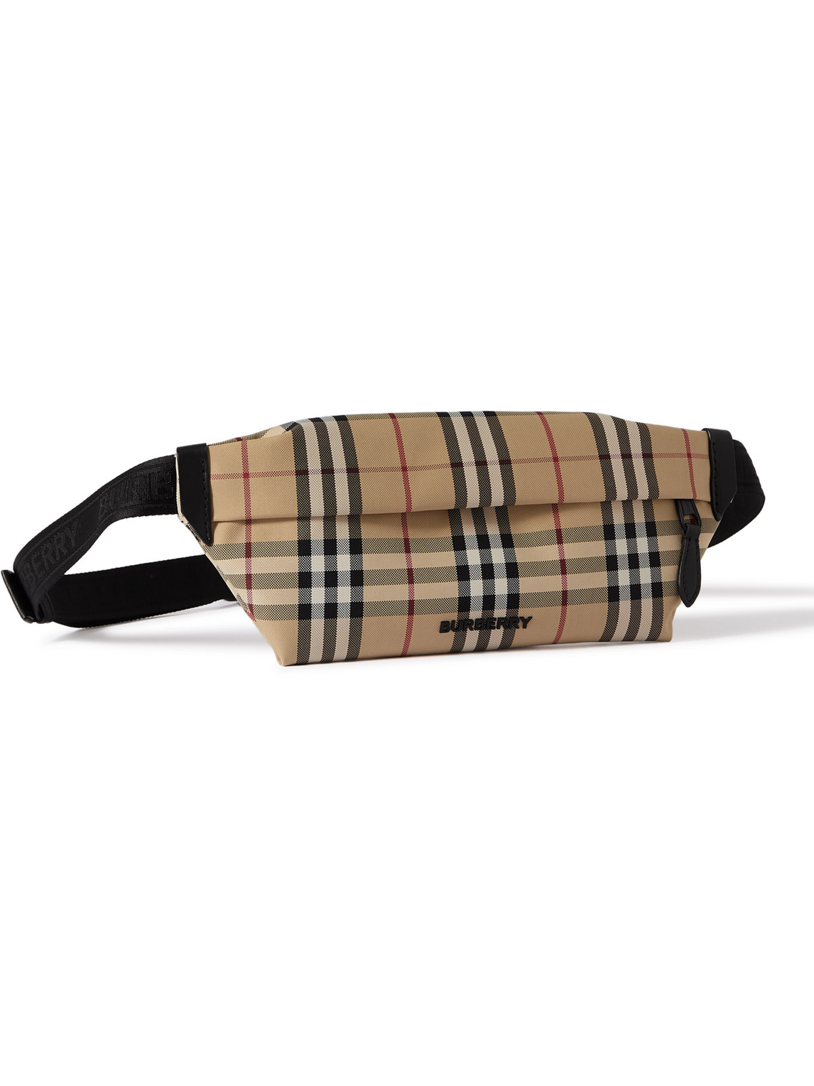 Burberry Checked Shell Belt Bag In Neutrals