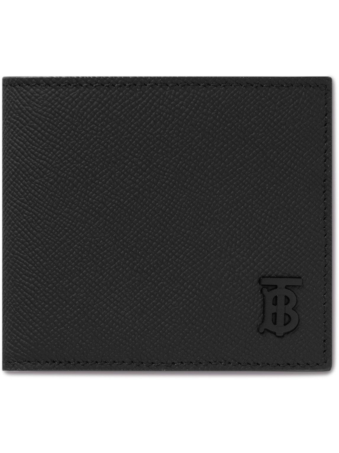 Burberry Logo-detailed Full-grain Leather Billfold Wallet In Black