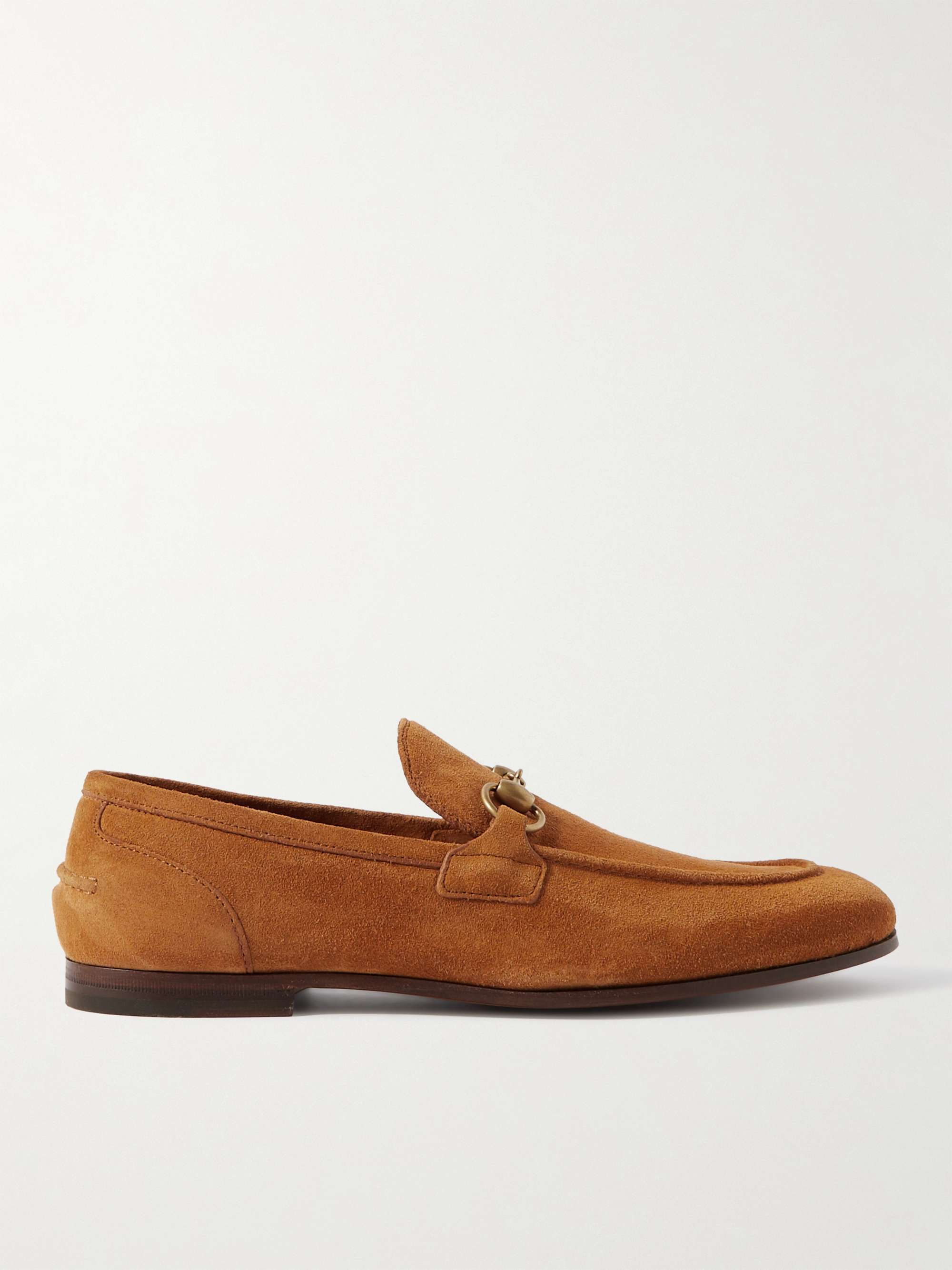 GUCCI Jordaan Horsebit Suede Loafers for Men | MR PORTER