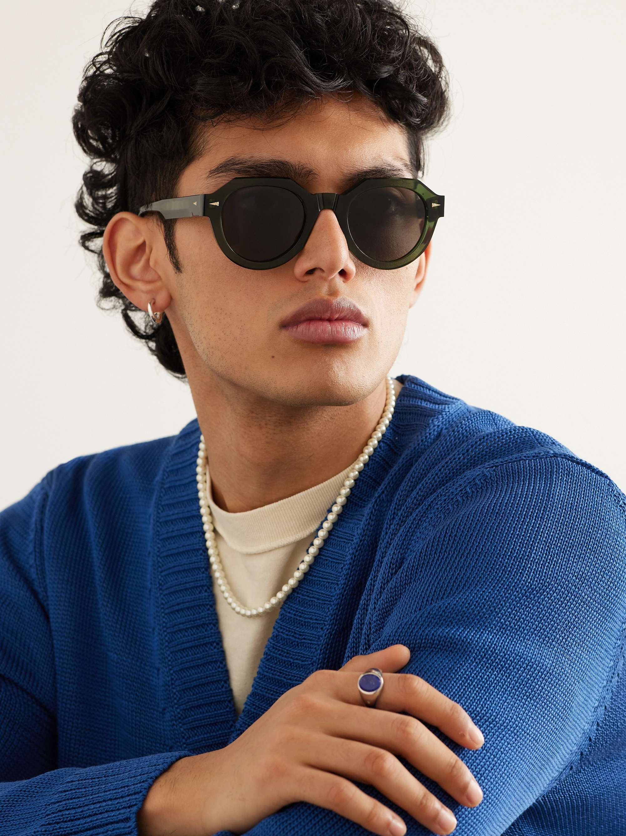 AHLEM Marcadet Hexagonal-Frame Acetate Sunglasses