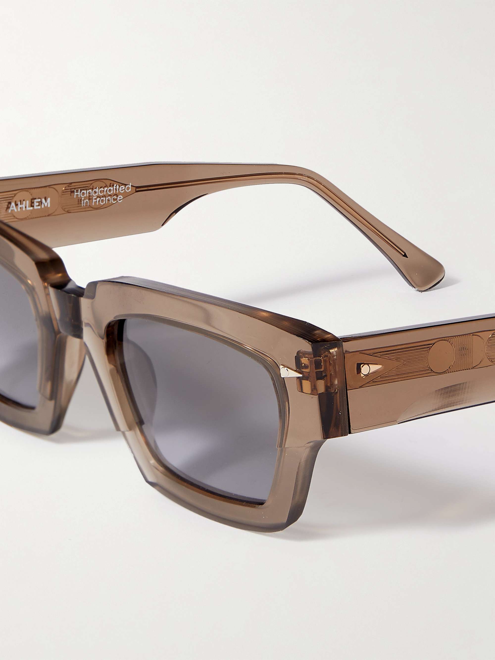 AHLEM Magenta Square-Frame Acetate Sunglasses