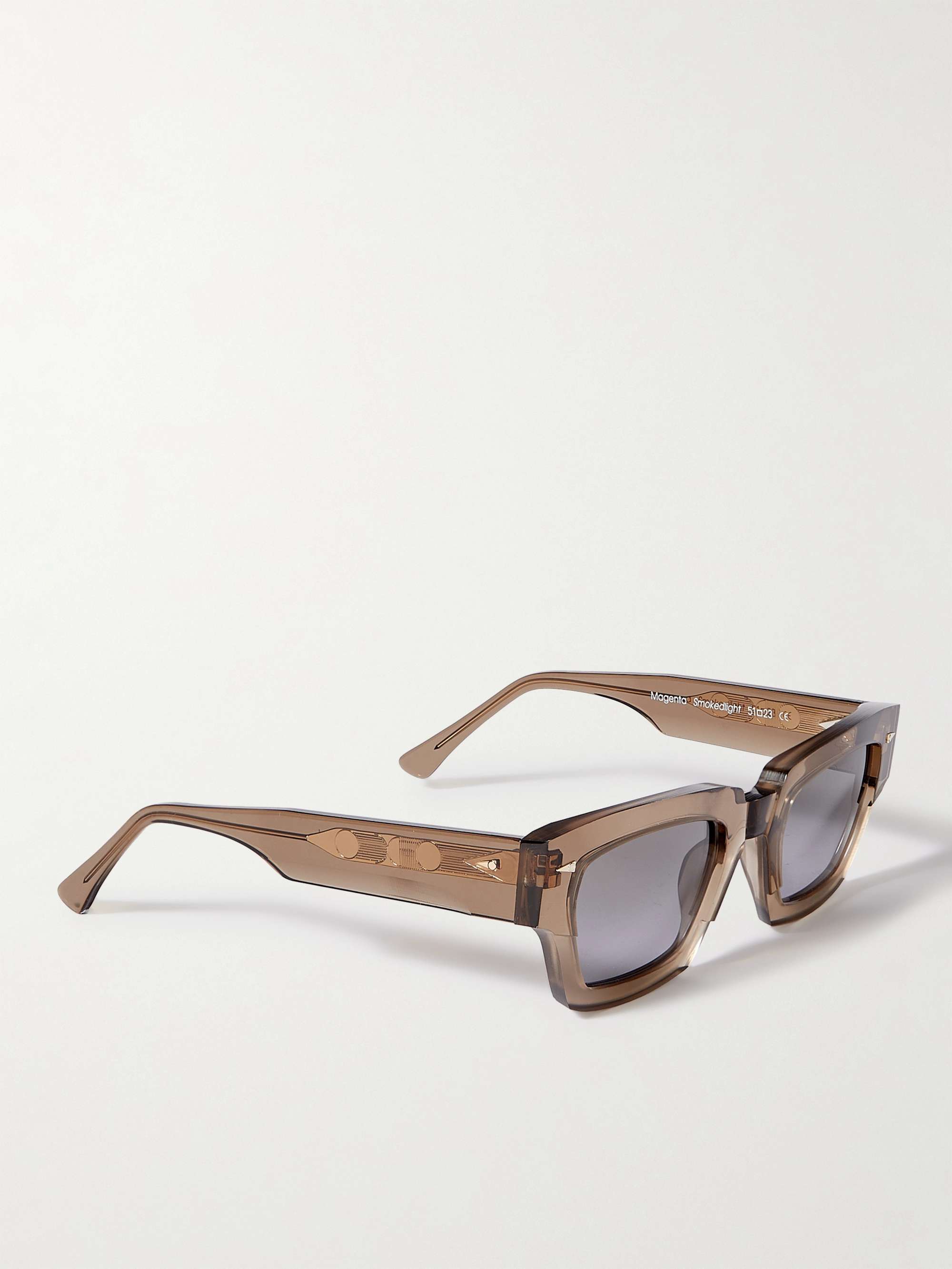 AHLEM Magenta Square-Frame Acetate Sunglasses