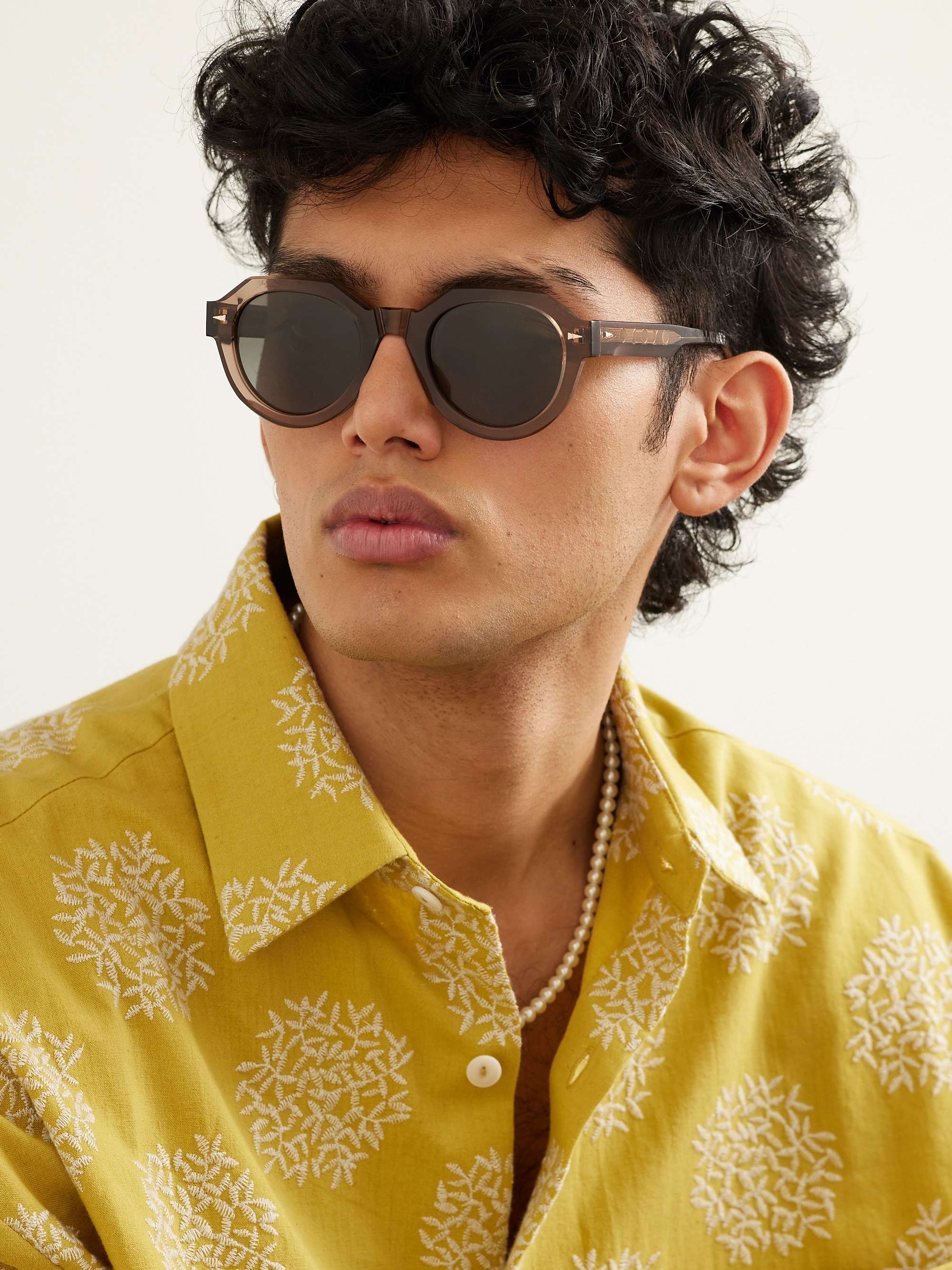 AHLEM Marcadet Hexagonal-Frame Acetate Sunglasses