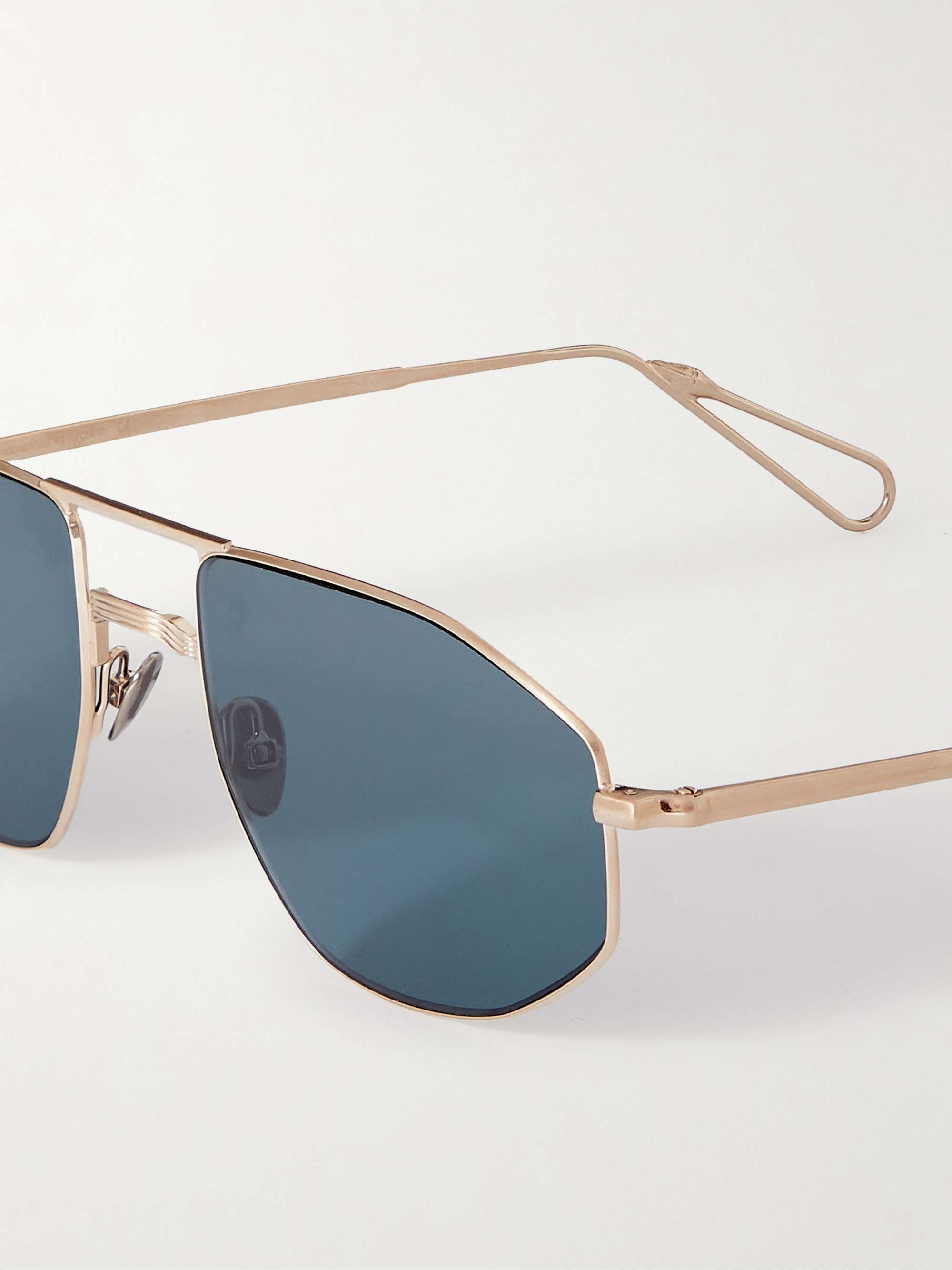 AHLEM Quai d'Orsay Hexagonal-Frame Gold-Tone Sunglasses