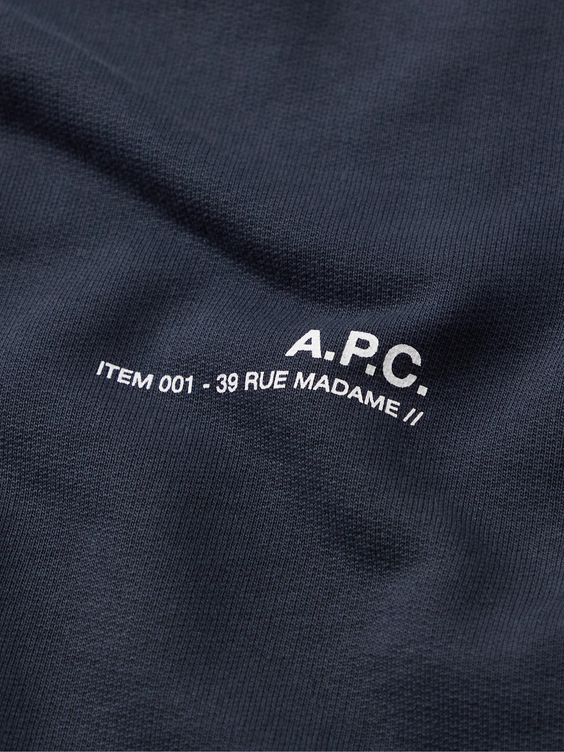 Shop Apc Item Logo-print Cotton-jersey Sweatshirt In Blue