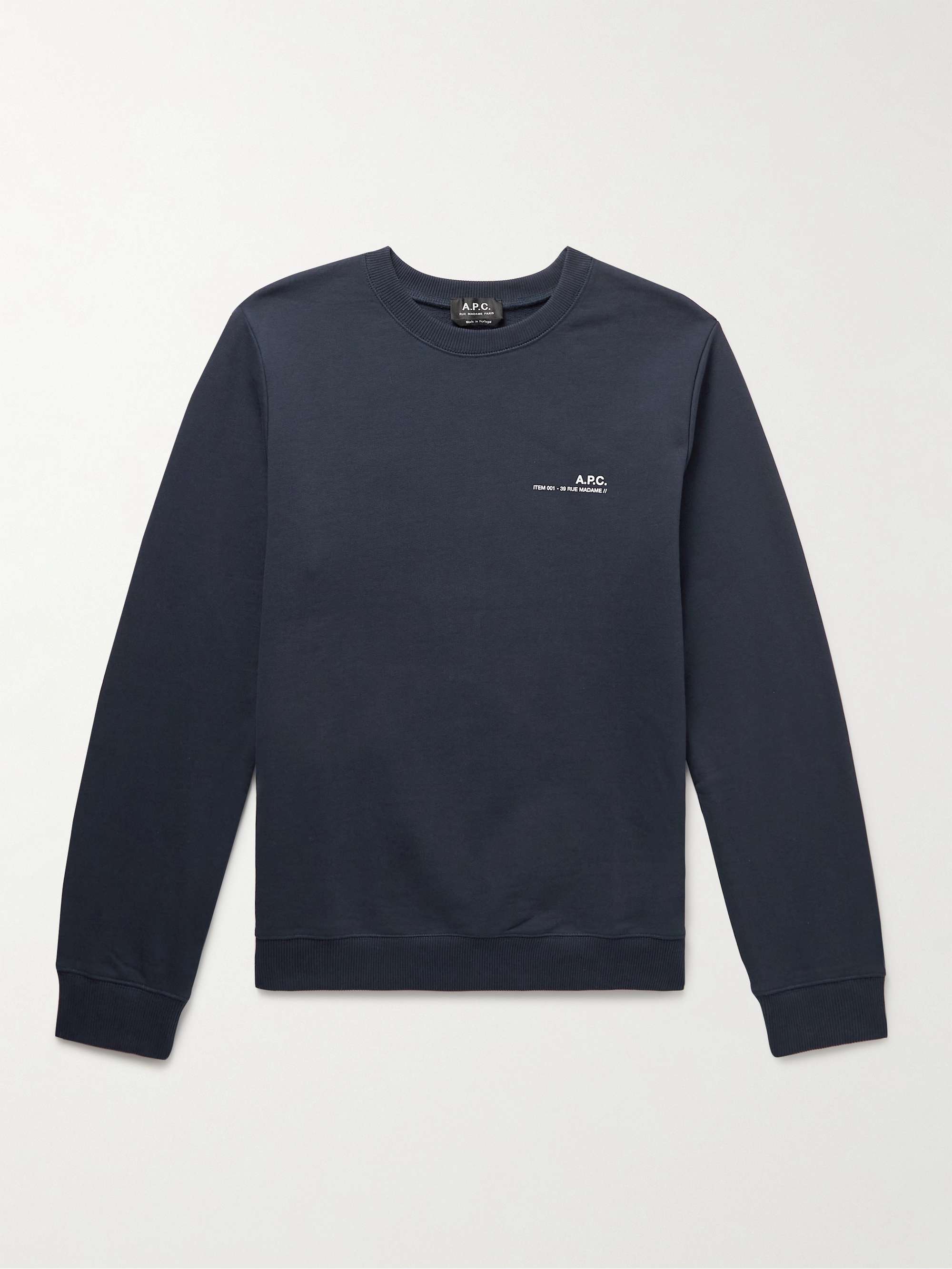 A.P.C. Item Logo-Print Cotton-Jersey Sweatshirt for Men | MR PORTER