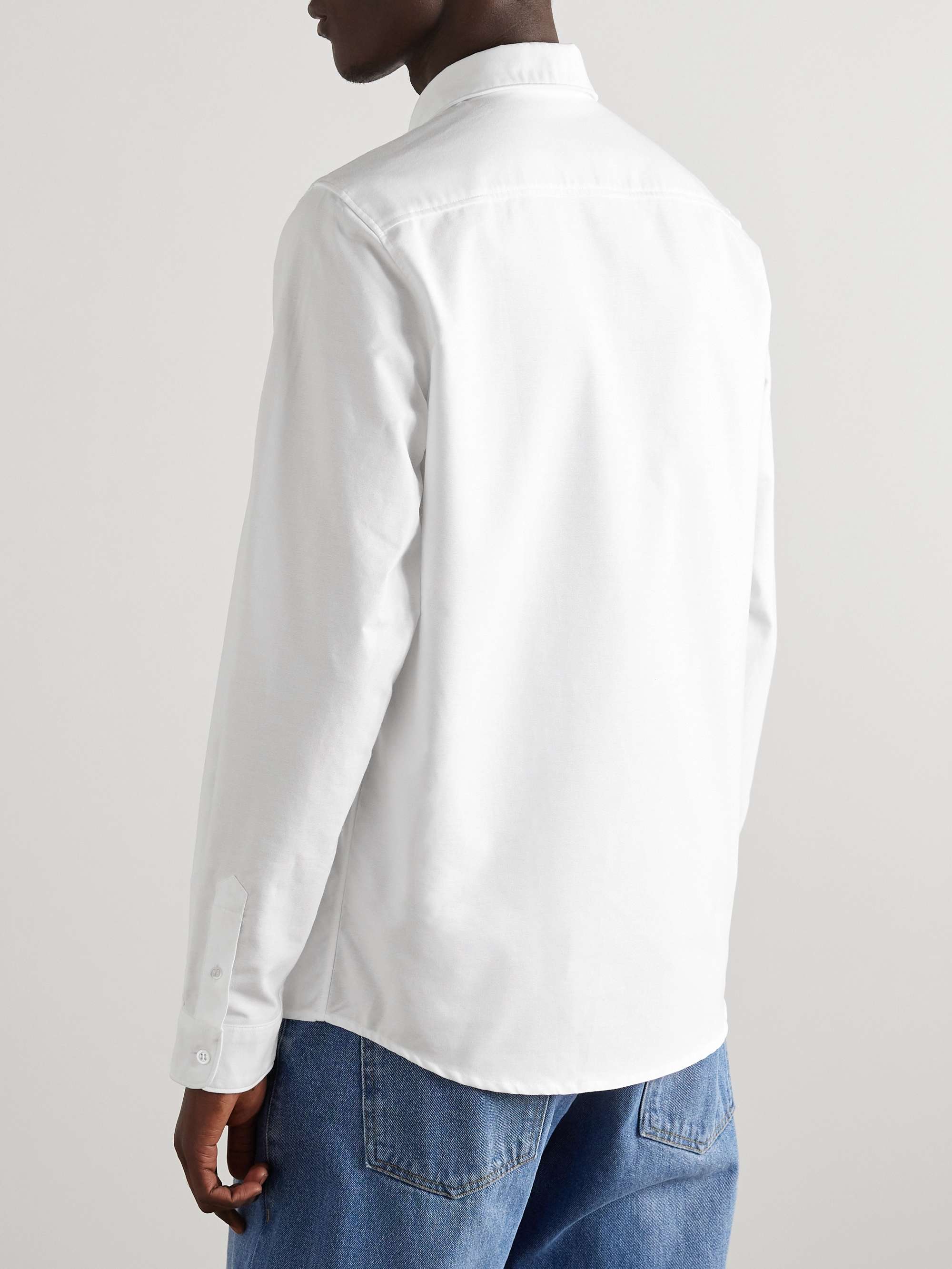 A.P.C. Greg Logo-Embroidered Button-Down Collar Cotton Oxford Shirt