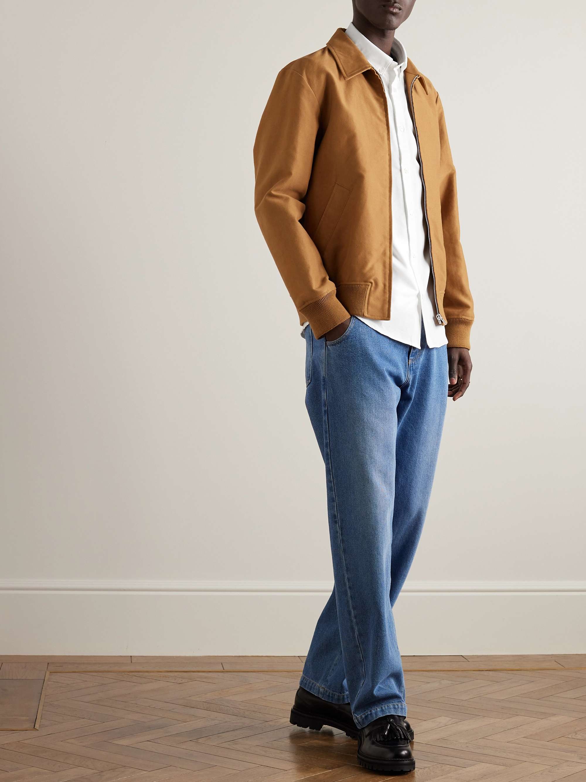 A.P.C. Greg Logo-Embroidered Button-Down Collar Cotton Oxford Shirt