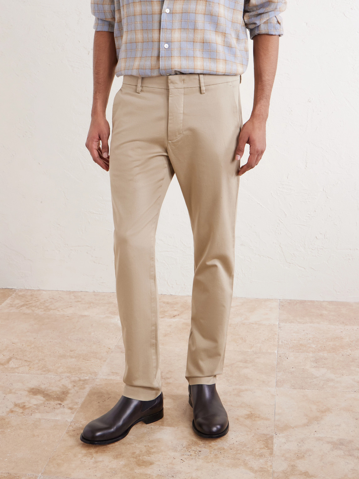 Theo 1420 Tapered Organic Cotton-Blend Twill Chinos