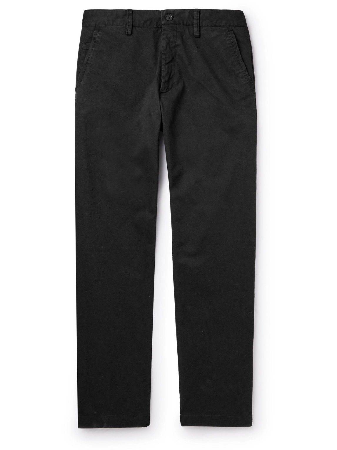 Nn07 Alex 1010 Straight-leg Stretch Organic Cotton-twill Trousers In Black